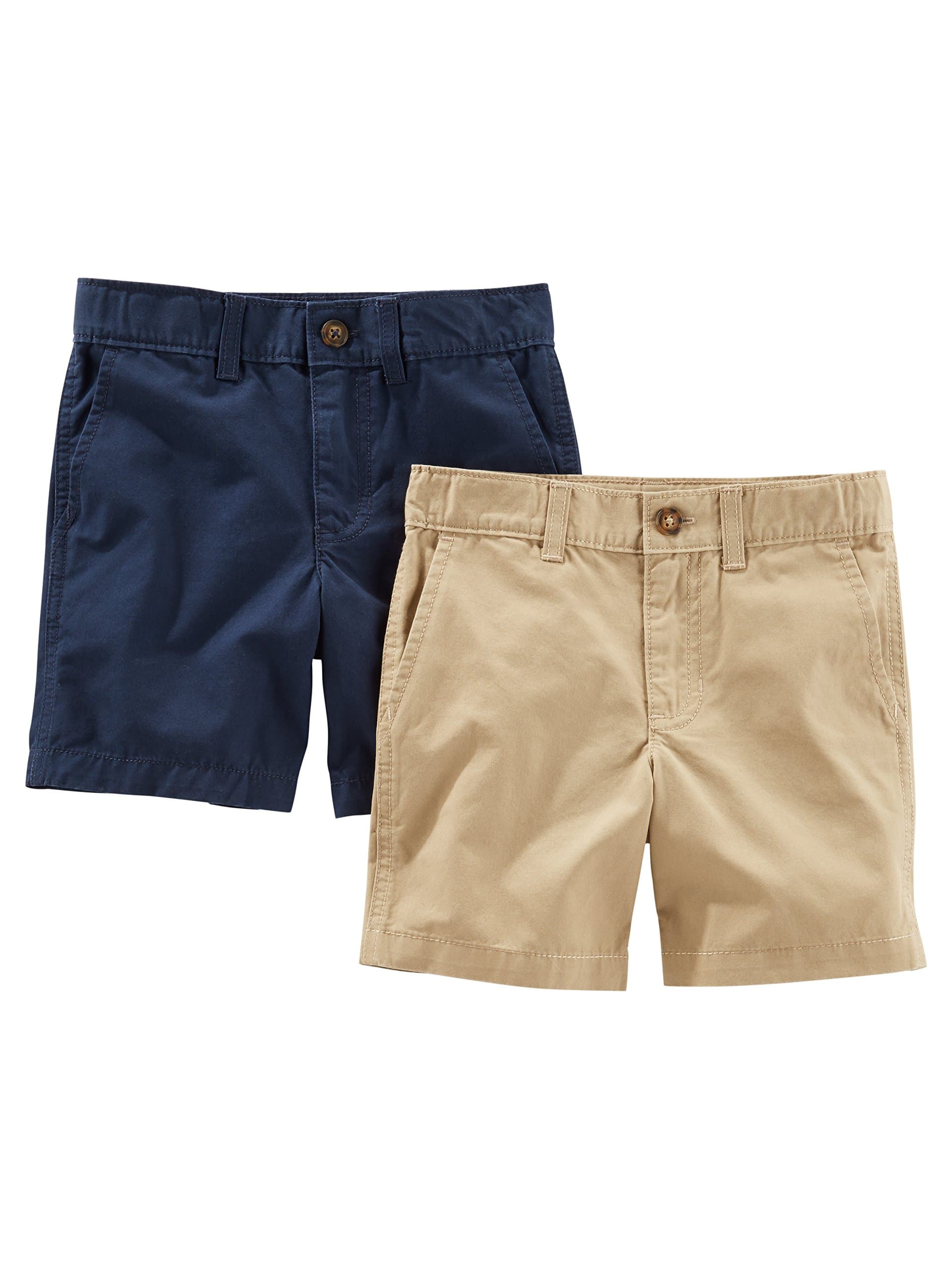 Boys' Flat Front Shorts, Pack of 2