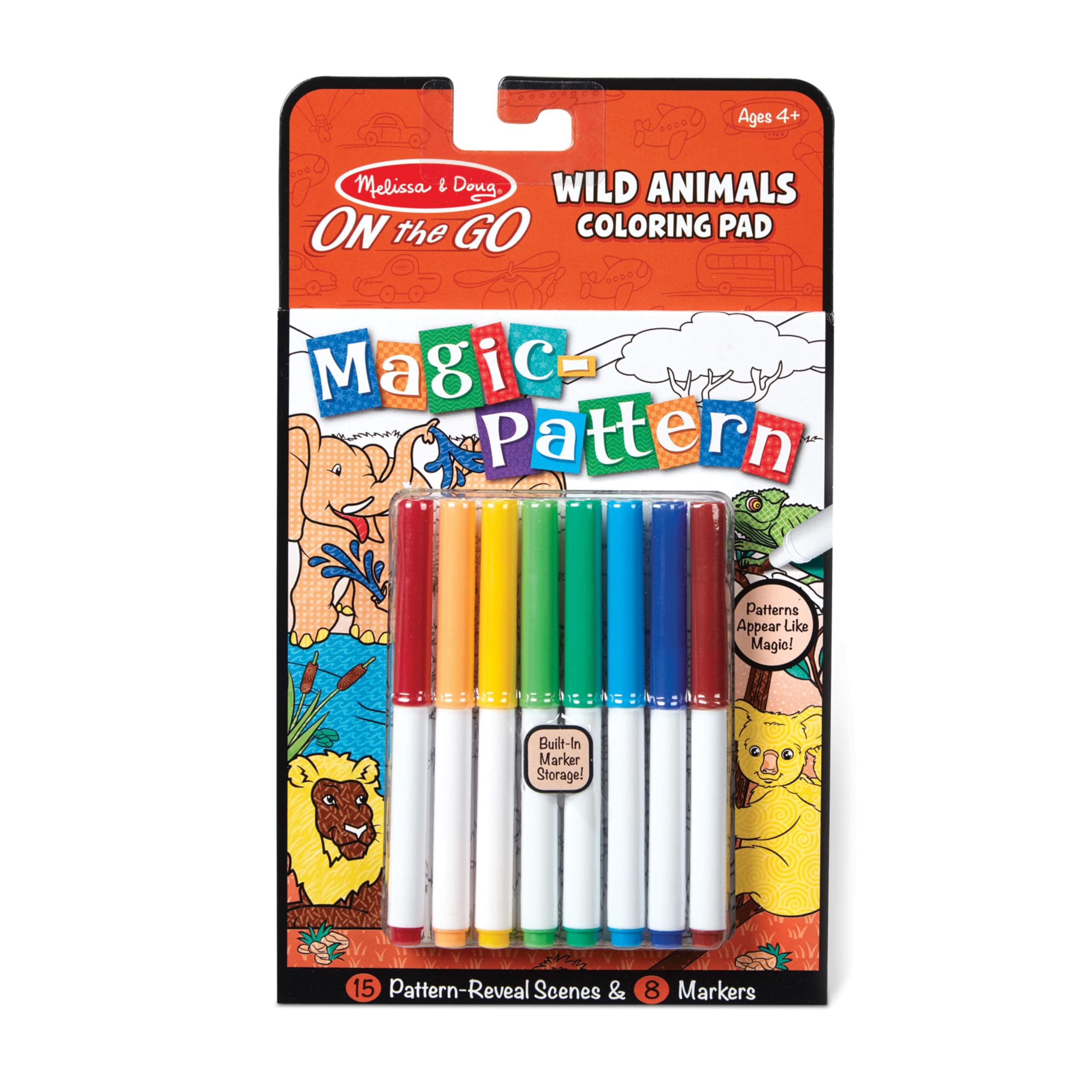 Magic-Pattern Kids’ Wild Animals Marker Coloring Pad On the Go Travel Activity - FSC-Certified Materials