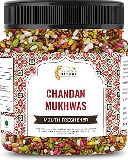 Organic Nature Chandan Mukhwas Mouth Fresheners Mukhwas (Jar Pack) (300 Grams (Pack of 1 of 300 Grams))