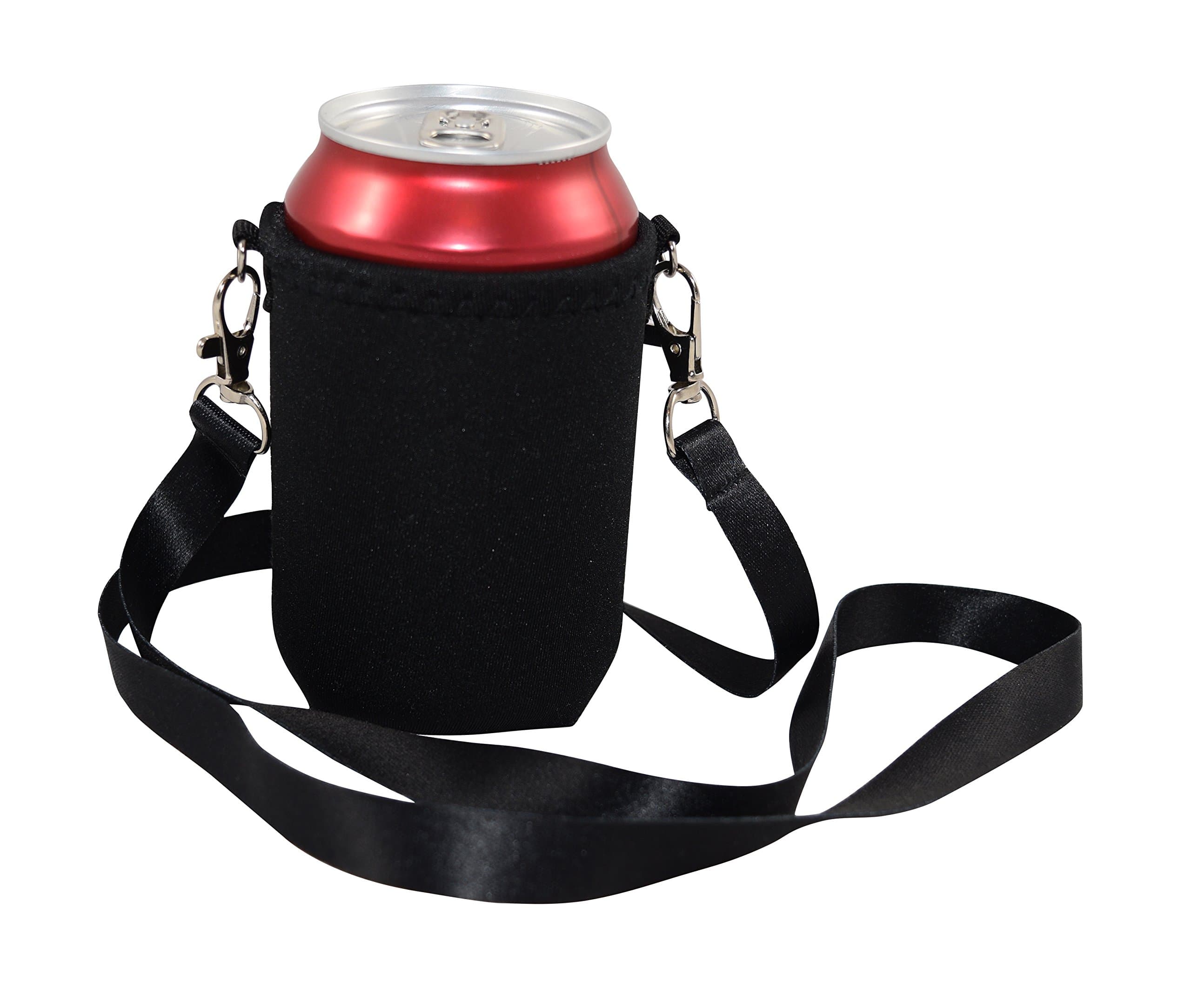 BeerHolder Eff Em Concept Practical Can Holder for Neck, Fabric, Black , 1 item