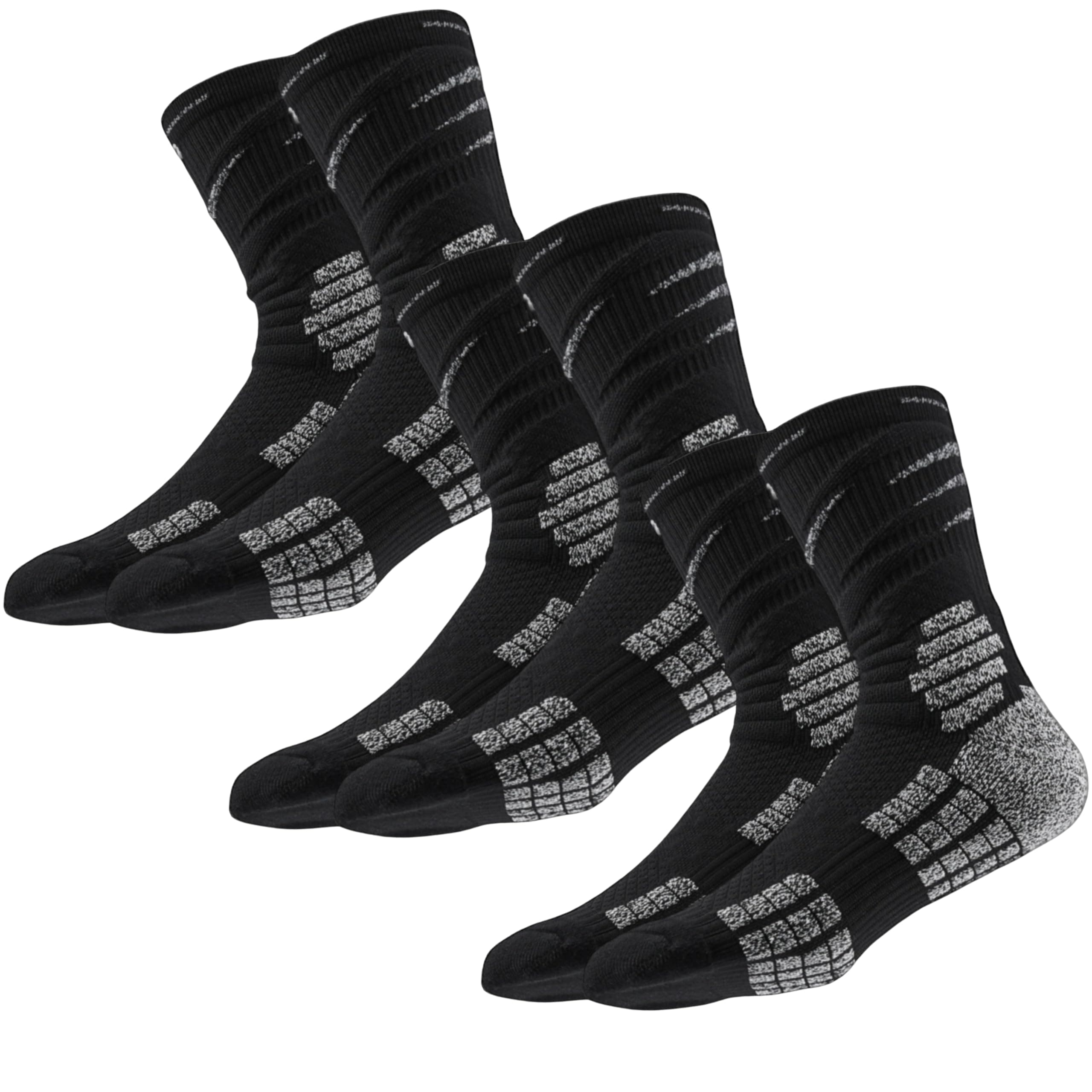 Armor FlexCushioned Athletic Crew Socks, Premium Compression, Workboots, Running, Sports