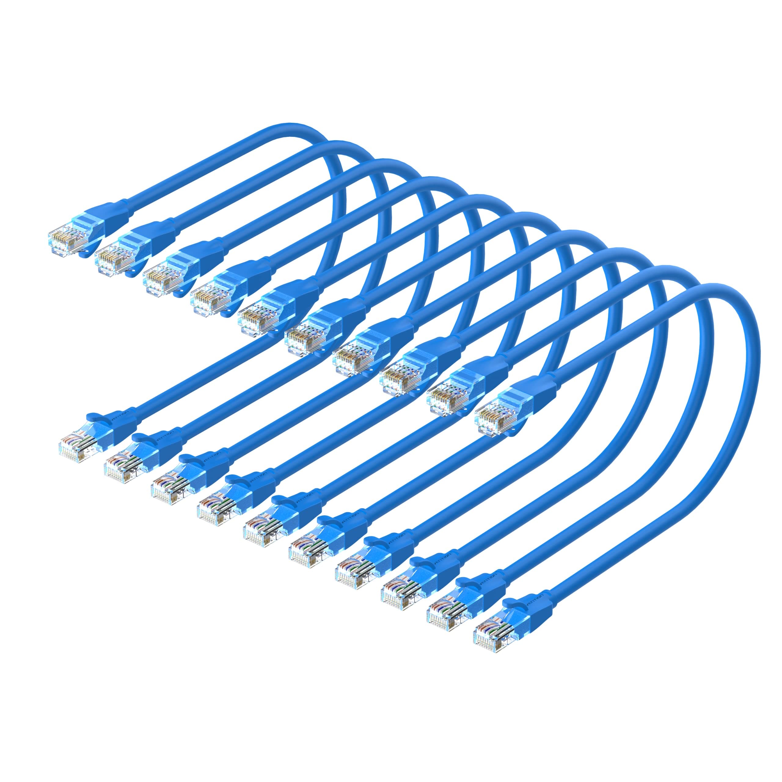 Cat.6 UTP Patch Cable IBE series copper-clad Aluminum 1000Mpbs 250MHz Aluminum Foil PVC Jacket (0.5 M [X10], Cat.6 UTP, Blue)