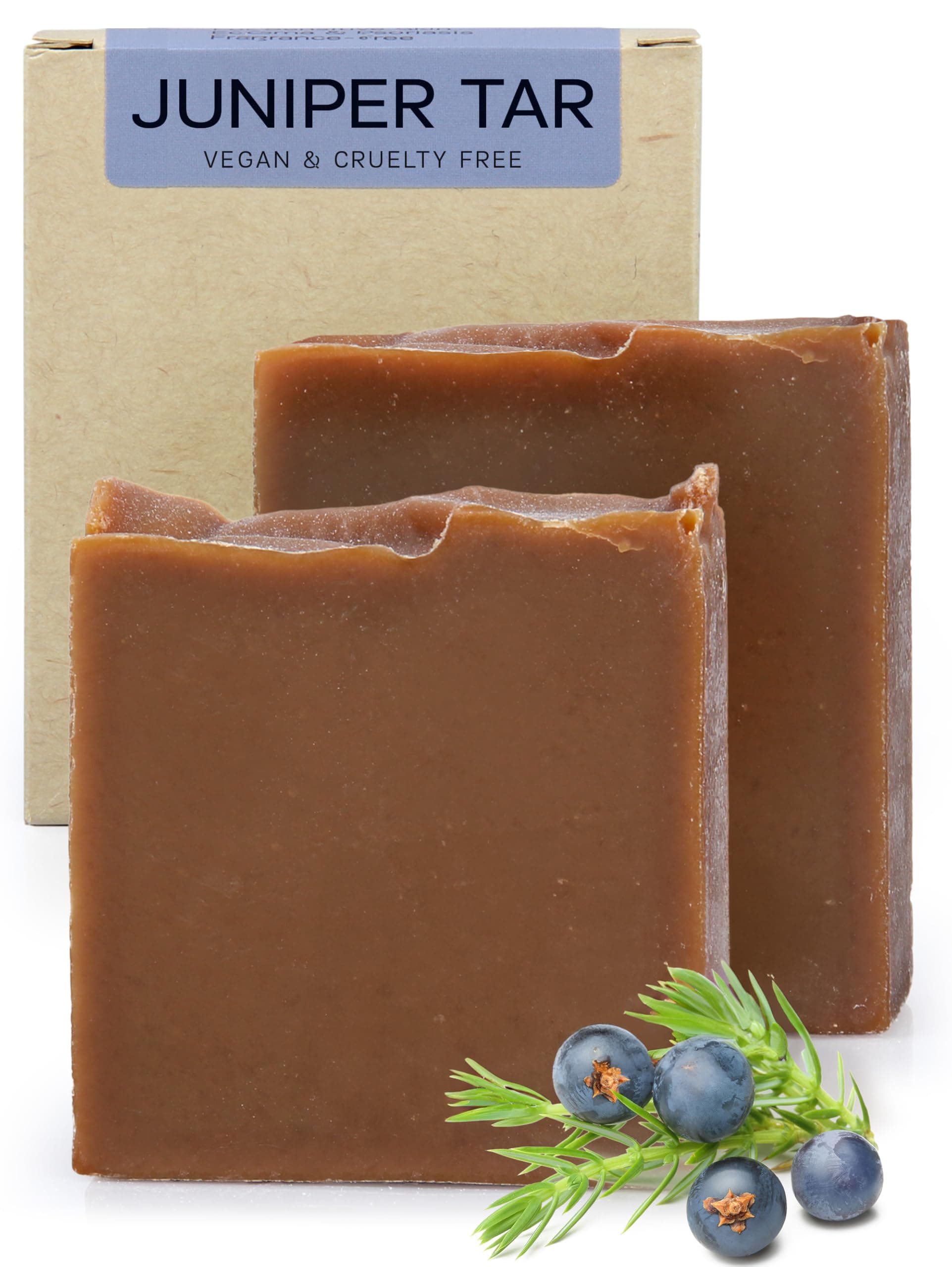 AUTHENTIC BATH & SOAP Cold Processed -Juniper Tar Soap Bar- Psoriasis & Eczema, Sensitive Skin, Natural, Men & Women, no Sulfates or Parabens, Cruelty Free, Face & Body. (Pack of 2) 120 gr Each