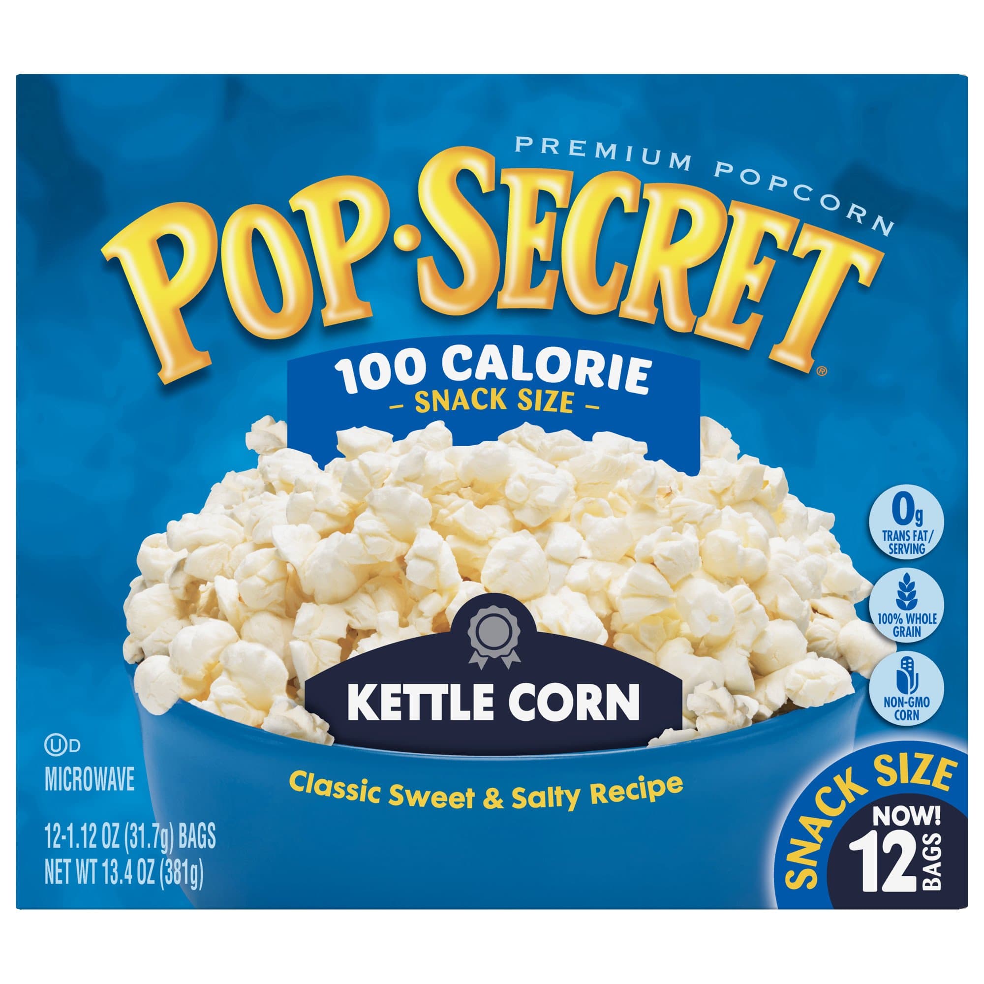 Pop Secret Popcorn, Kettle Corn, 3 Ounce Microwave Bags, 12 Count Box,1.12 Ounce (Pack of 12)