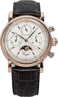 MoonPhase Master SU1908GWX Gold Swan Neck 40mm ST1908 Mechanical Chronograph Mens Wrist Watch Seagull 1963
