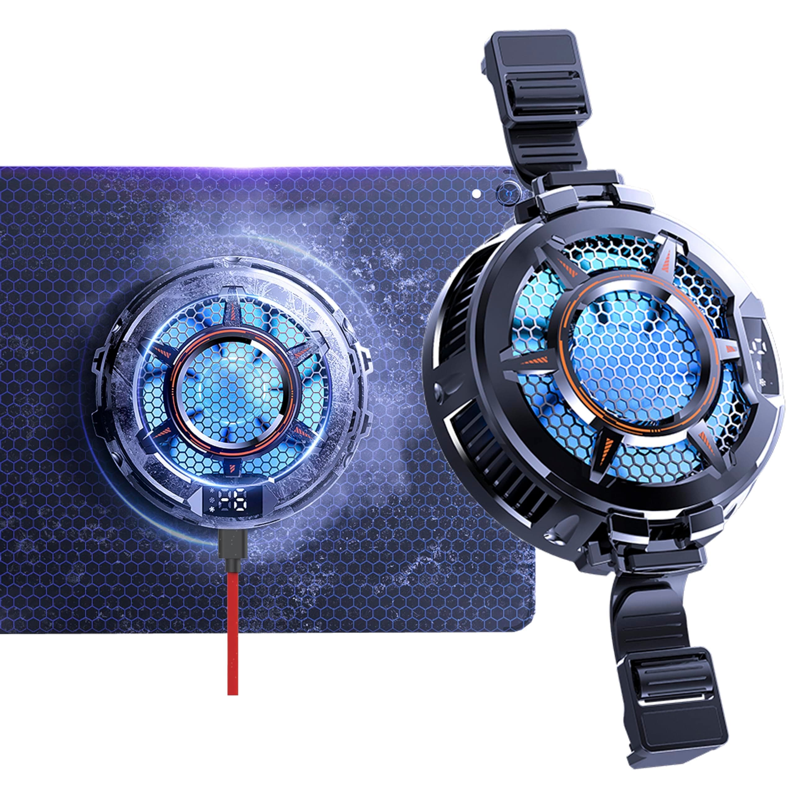 Obabo Ipad Cooler, Magnetic Tablet Cooler For Ipad/Surface Pro/Samsung Tab/Steam Deck, Mag-Sa-Fe Compatible, Cooling Fan With Temperature Display Mobile Gaming, Tiktok Live Streaming (Black)