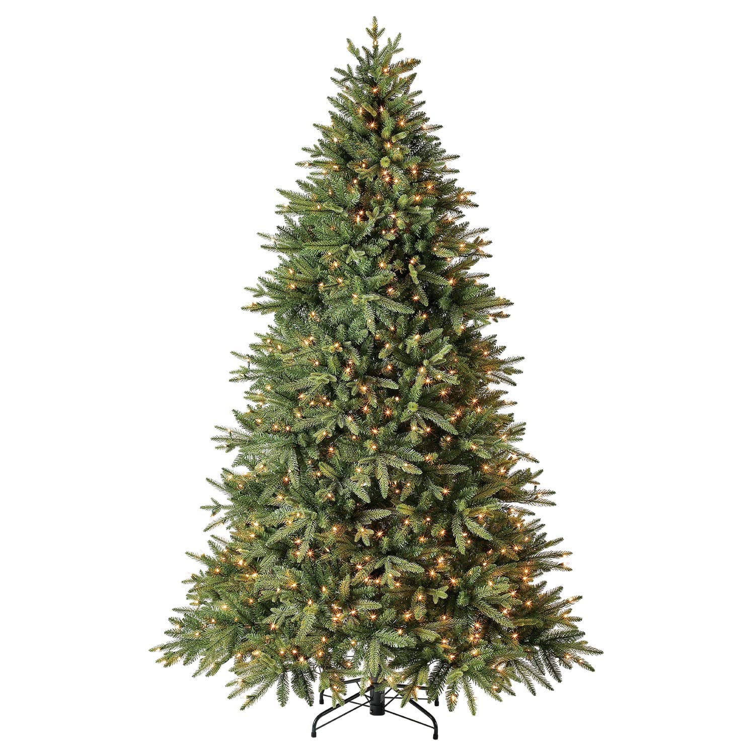 Evergreen Classics 7.5 ft Pre-Lit Colorado Spruce Artificial Christmas Tree, Warm White LED Lights