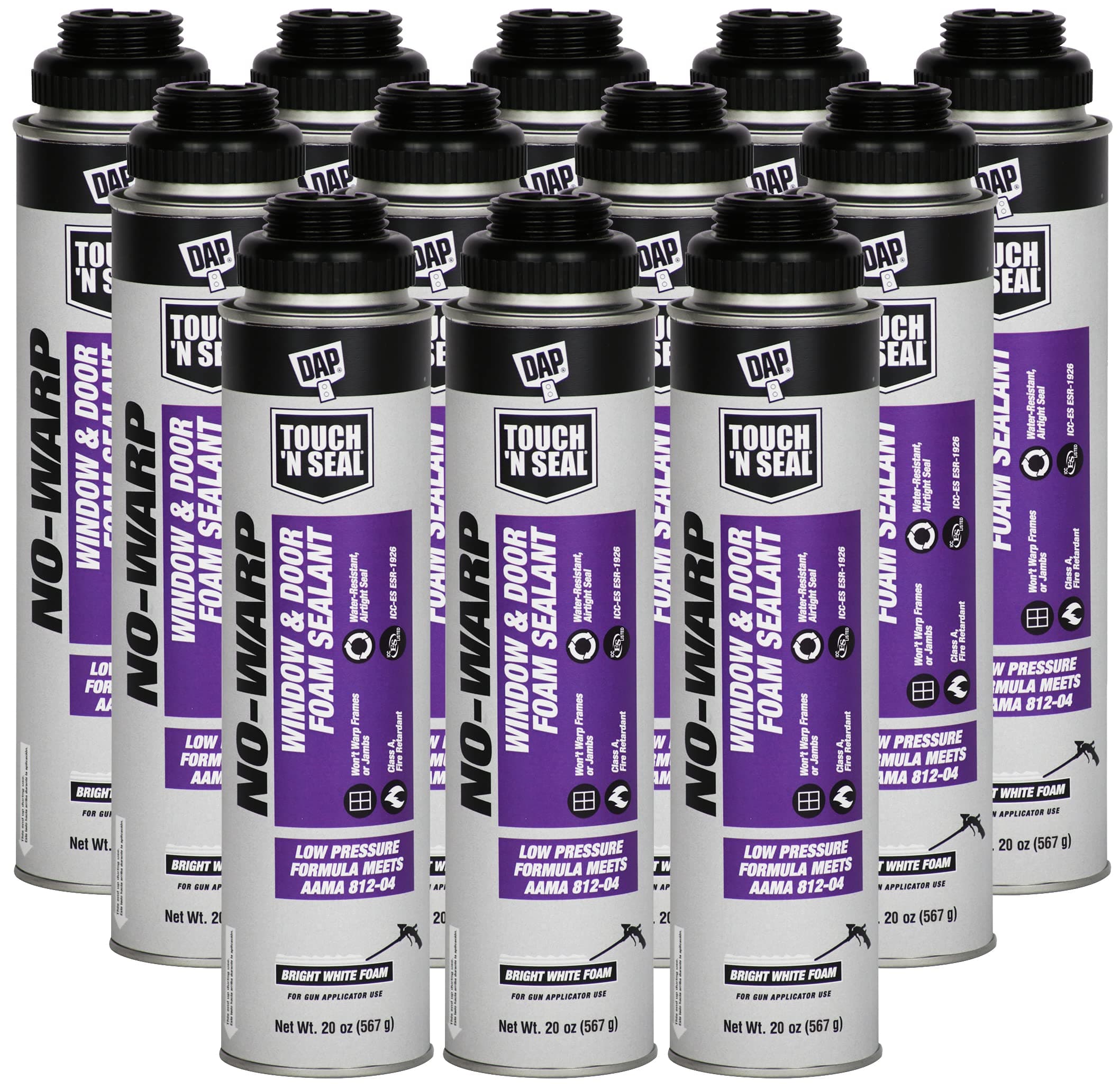 20 oz One Component Polyurethane Foam Sealant-No Warp Gun Foam, Pack of 12