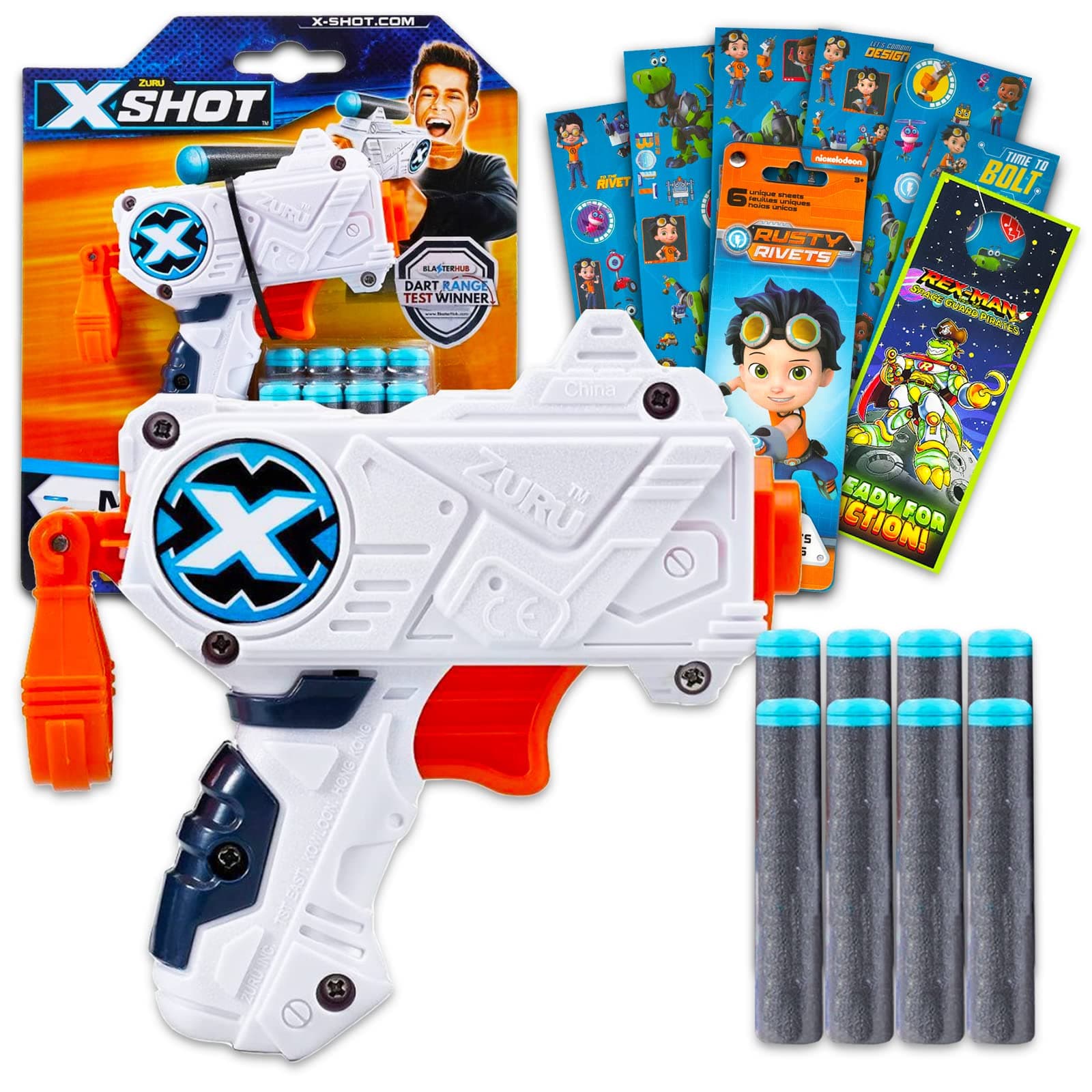 Micro Foam Bullets Set for Kids - Toy Gun Ammo Bundle with X-Shot Micro Blaster Foam Bullets Plus Stickers & More (Toy Foam Ammunition)
