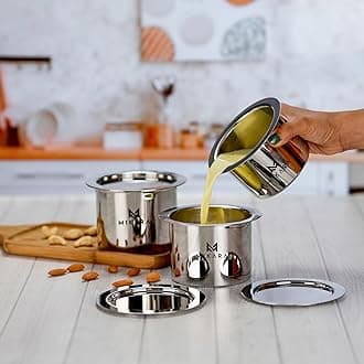 - Induction-Friendly TOPE/Flat Bottom Top Set of 3 (325ml,425ml,525ml (Extra Small Size) XS/Induction-Friendly TOPE