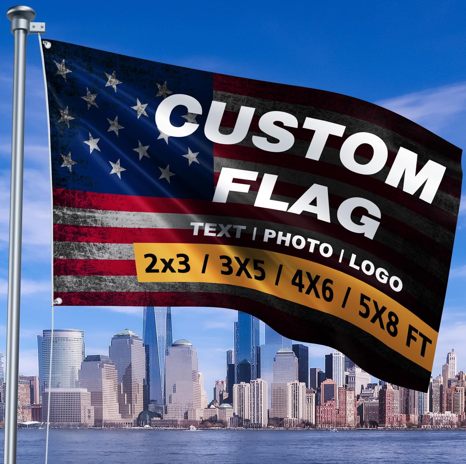 Custom Flag 4x6 Ft Double SidedFor Outdoors - Design Your Own Logo/Photo/Picture/Text - Personalized Flags Room Wall Decoration - Customized Two Side Flags Banners Gift for Outside Indoor