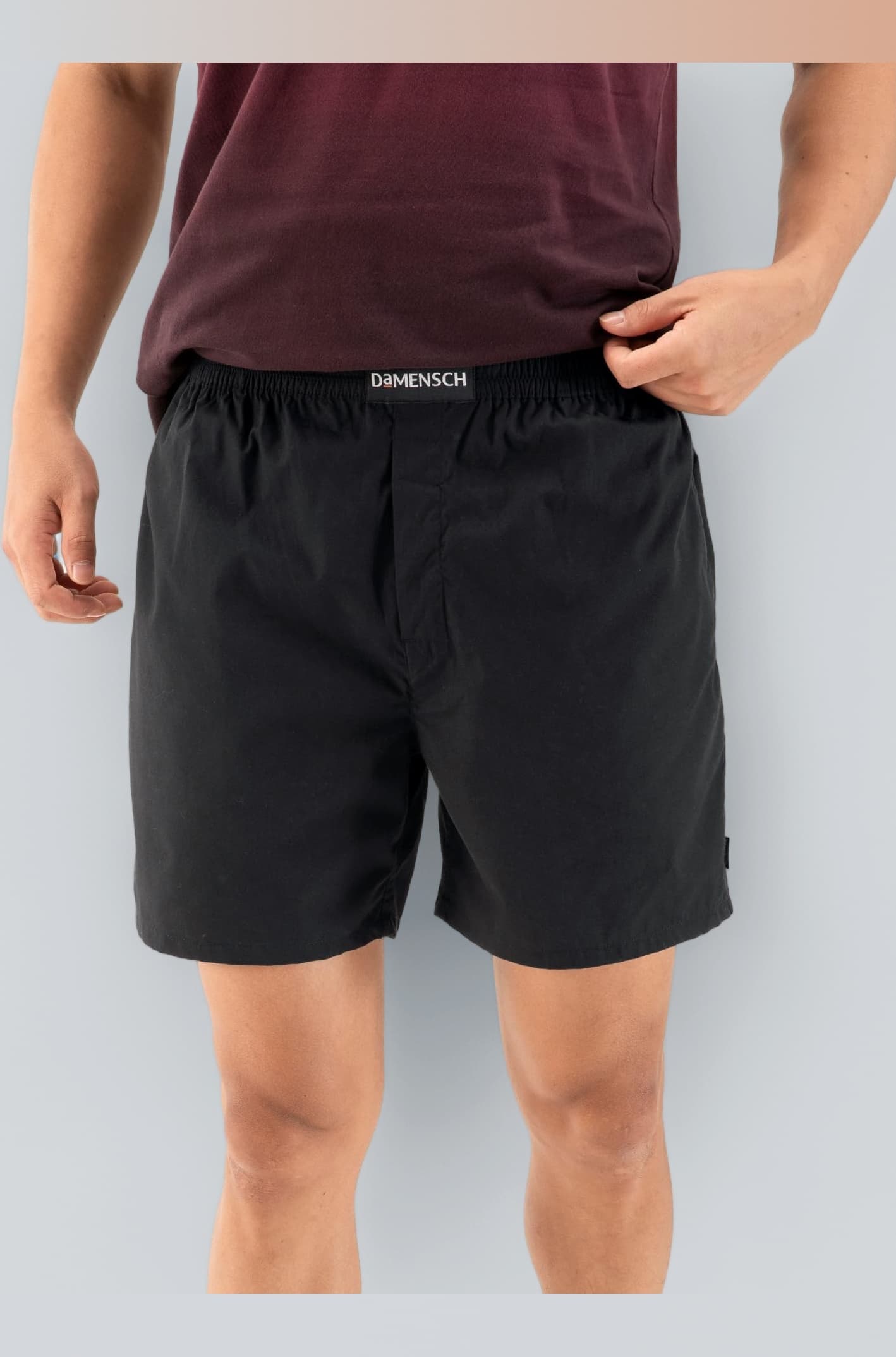 Regular Fit Solid 100% Soft & Durable Cotton Boxer Shorts Dual Pockets Anti-Bacterial Moisture Wicking Microfibre Waistband Ultra-Light Boxers for Men