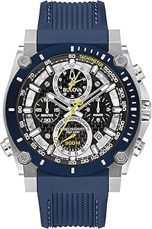 Men's Icon High Precision Quartz Chronograph Watch, Curved Mineral Crystal, 300m Water Resistant, Continuous Sweeping Secondhand, Luminous Markers