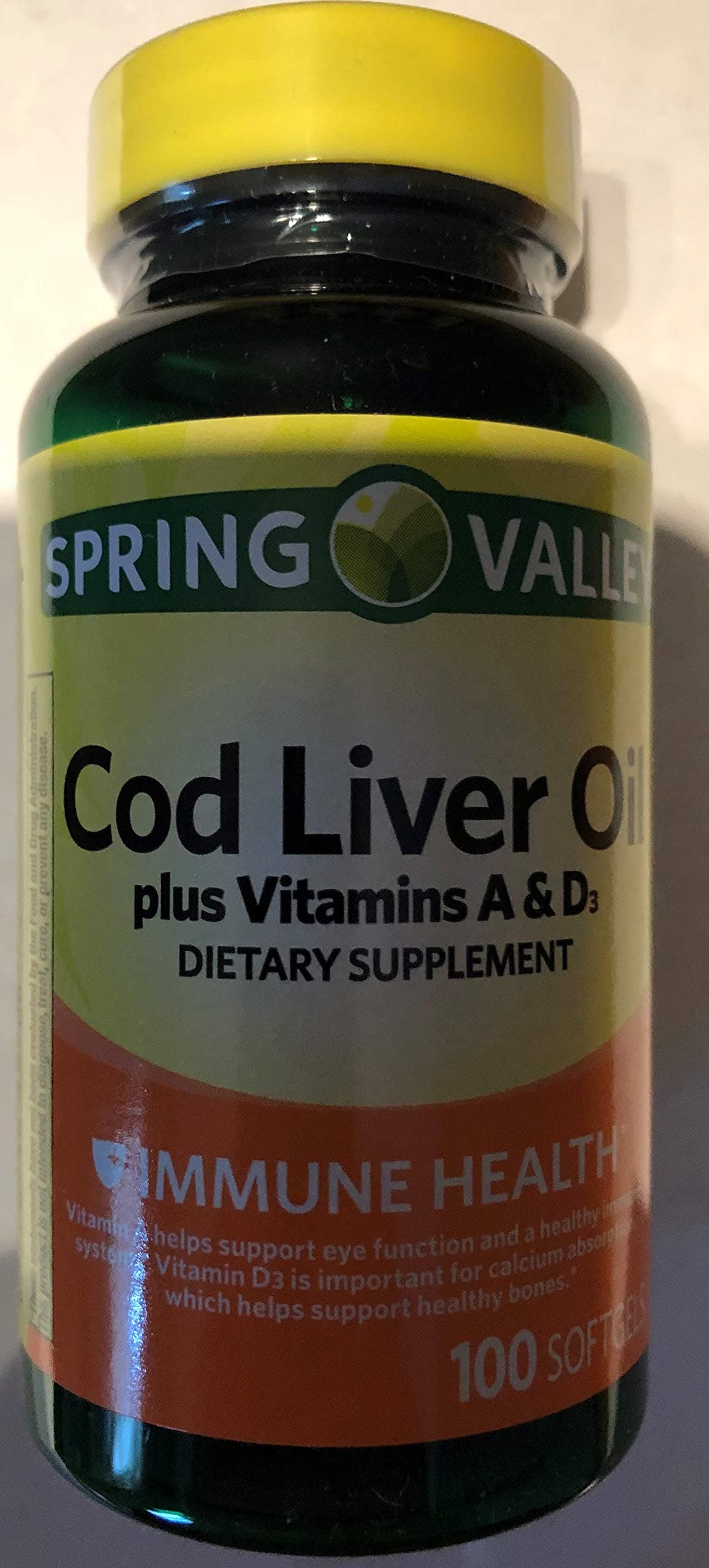 Spring ValleyCod Liver Oil with Vitamin A & D 100 softgels