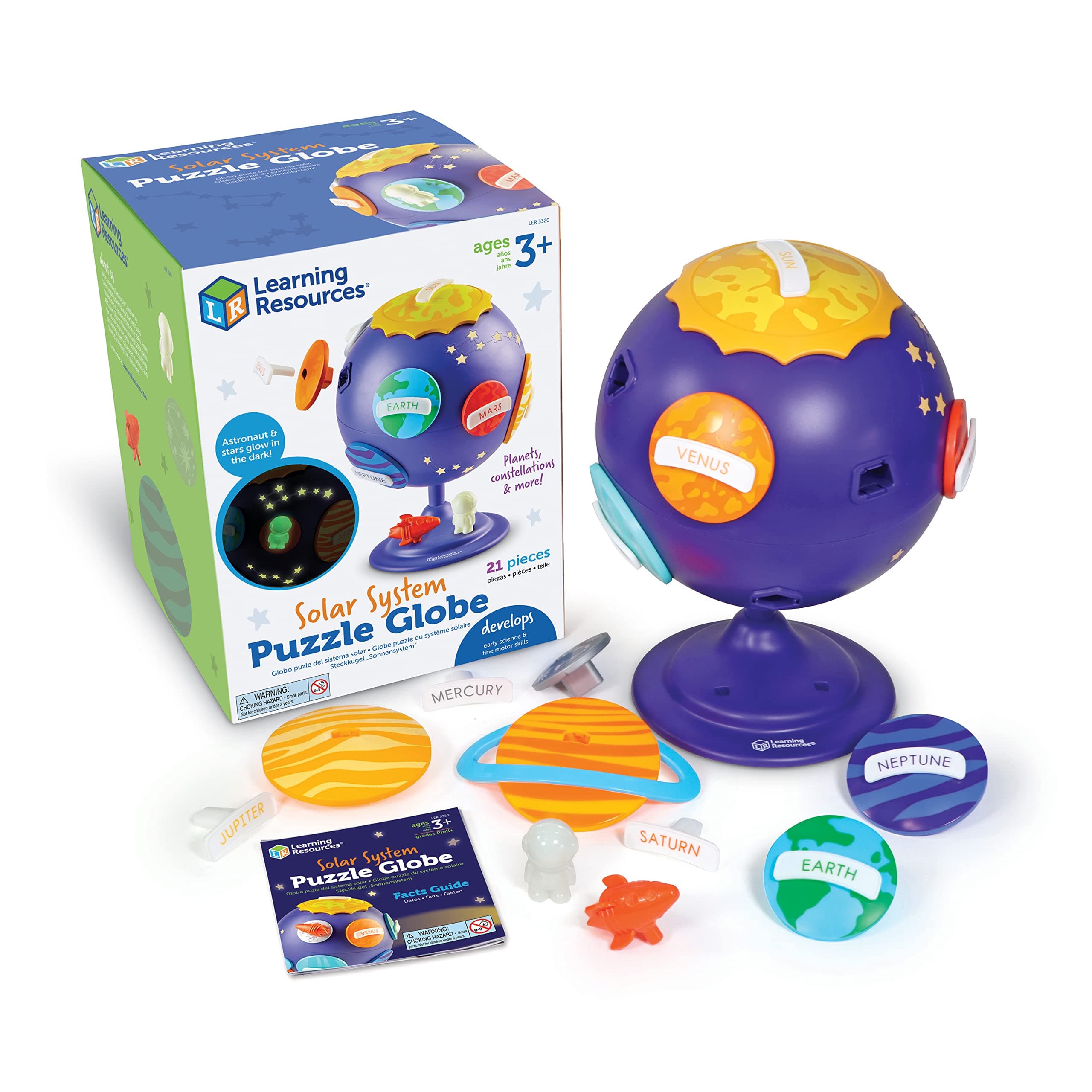 Learning Resources Solar System Puzzle Globe, STEM Toys for Kids, Space D cor, Educational Toy, 21 Pieces, Age 3+