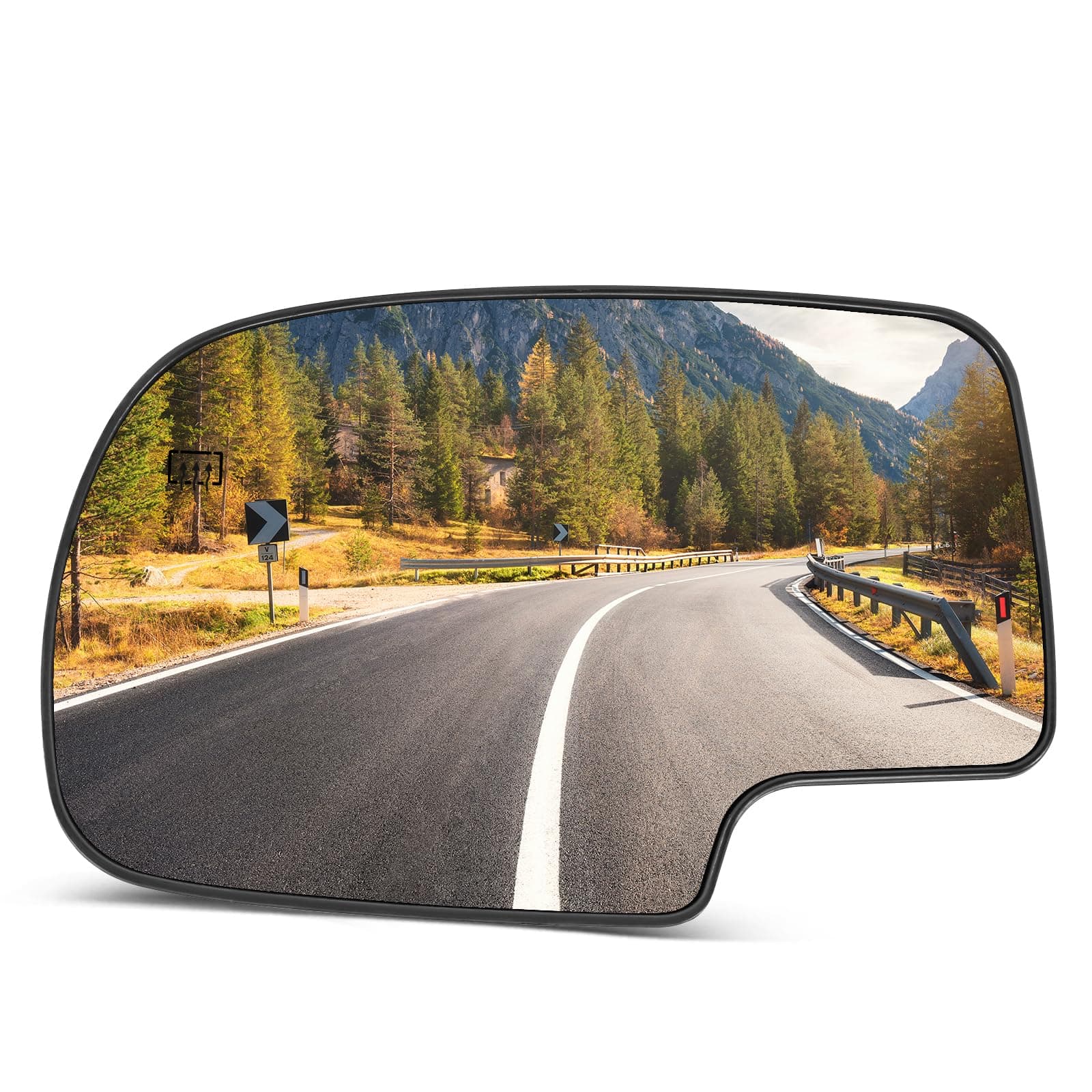 SCITOO Exterior Mirror Driver Side Glass Replacement fit for 2003 2004 2005 2006 2007 For Chevy For GMC Silverado Sierra 1500/2500 HD/3500 Classic Models with Power Heated