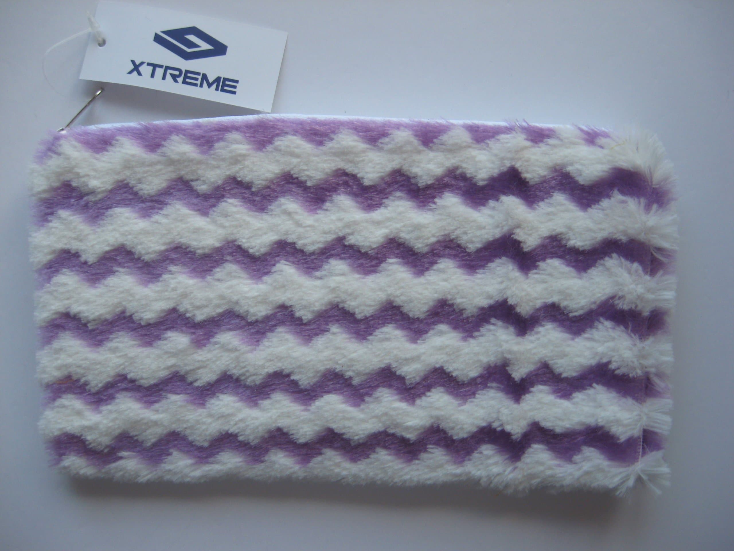 FLUFFY WAVY LINE PENCIL CASE PURPLE