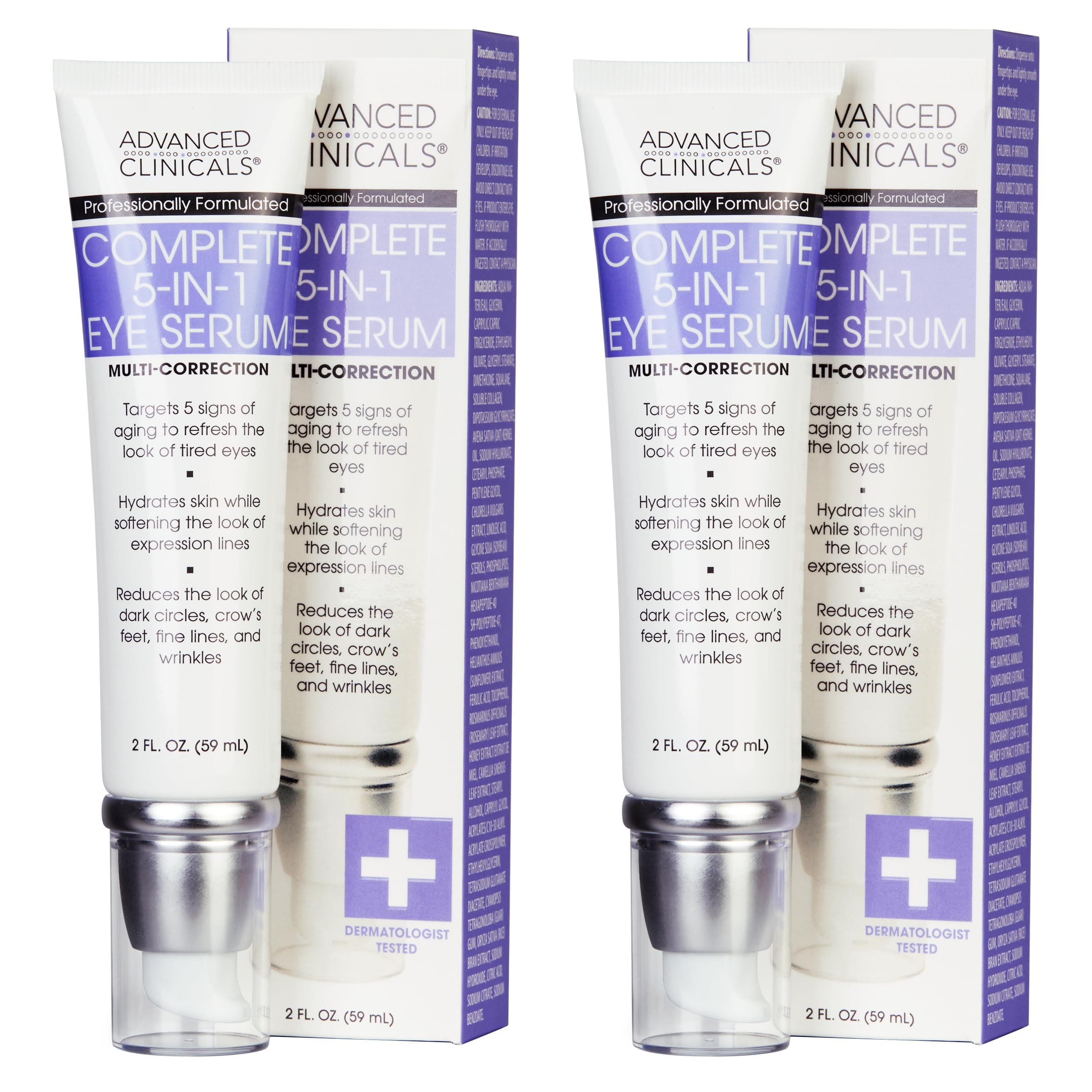Advanced Clinicals 5 In 1 Multi Correction Anti Aging Eye Serum W Two - 2 Ounce Multi