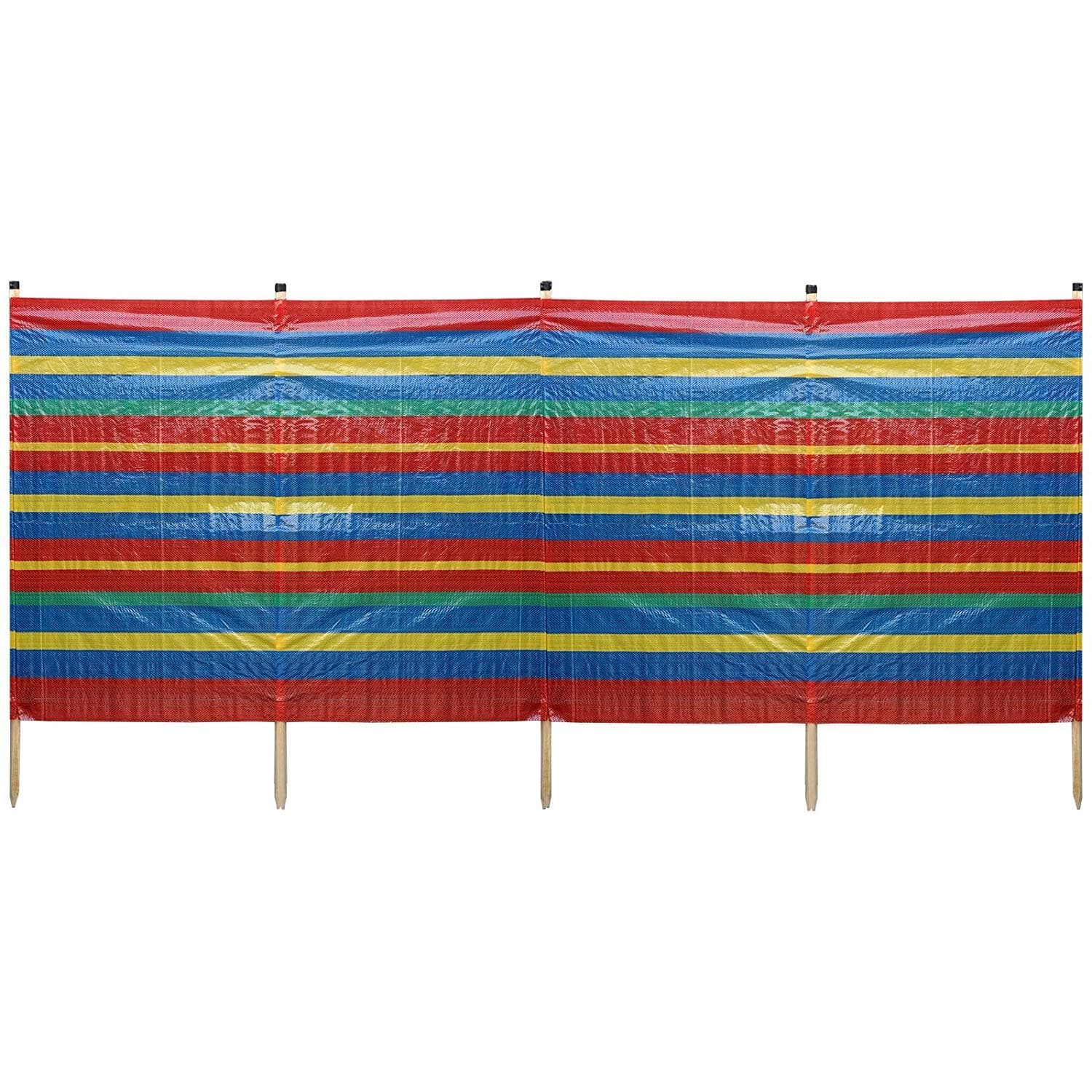 Lettuce Eat ® 8 Pole Colourful (15ft approx) Wind Break for Camping, Caravan, Festival and Beach Windbreaker - Privacy and Protection from Wind, Sun and Sand - Perfect for Camping, Beach or Picnics