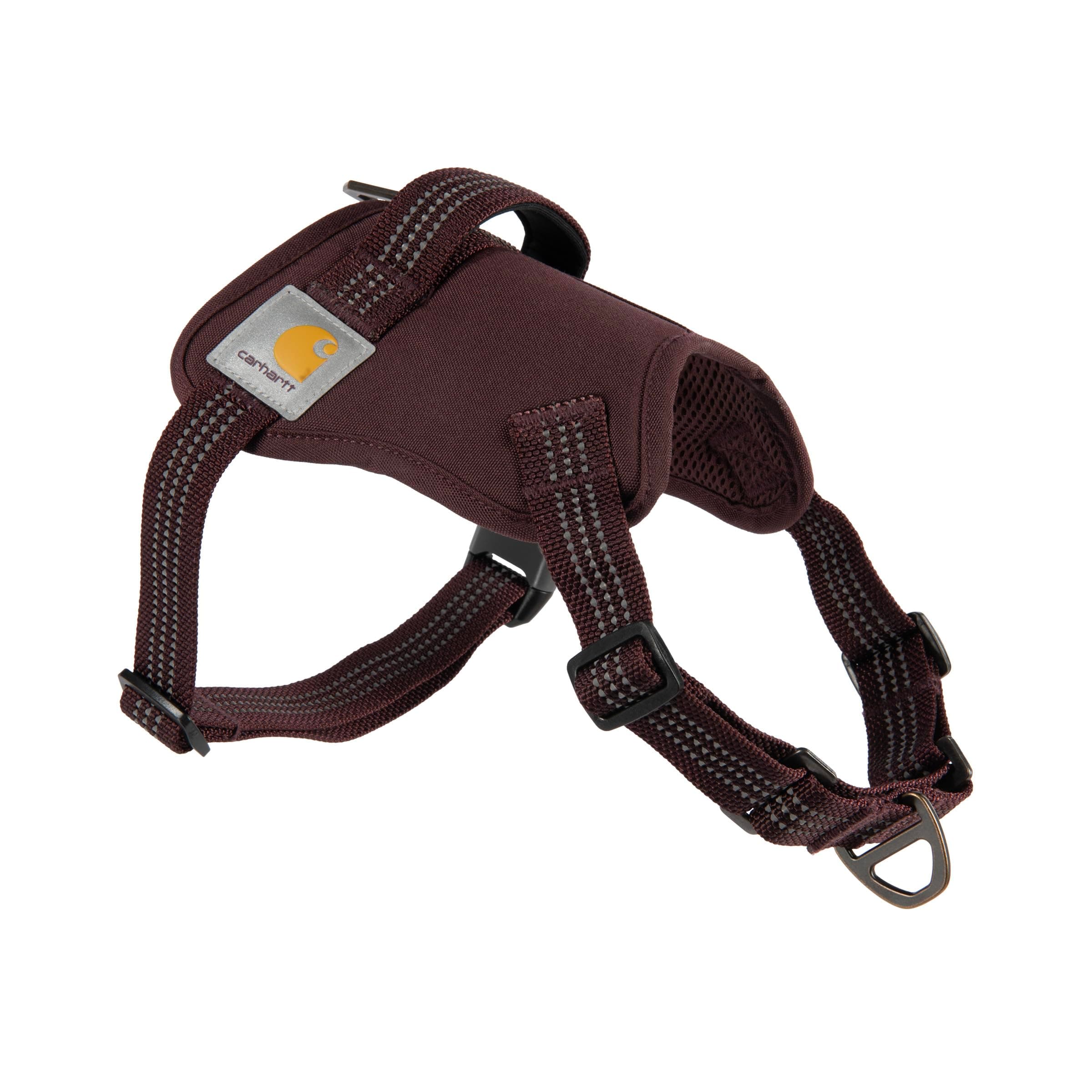 Nylon Duck No Pull Dog Harness, Fully Adjustable Dog Harness with Quick Control Handle and Reflective Accents, Deep Wine, Large