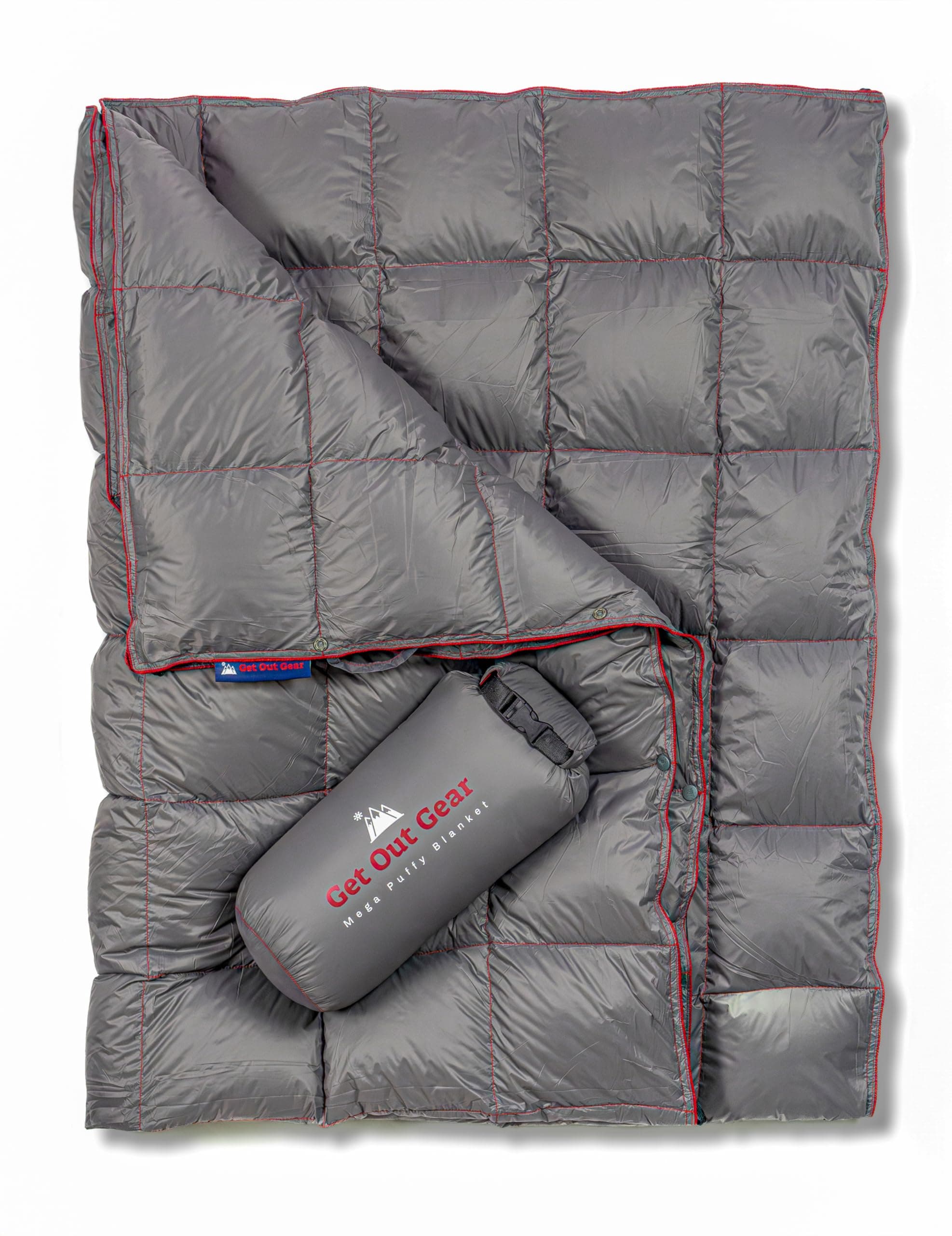 Get Out Gear Down Camping Blanket - Puffy, Packable, Lightweight and Warm | Ideal for Outdoors, Travel, Stadium, Festivals, Beach, Hammock | 650 Fill Power Water-Resistant Backpacking Quilt
