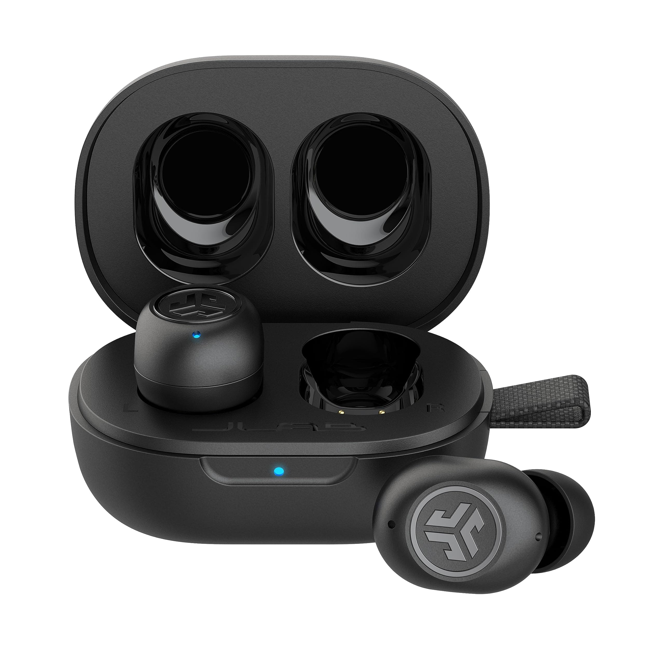 JLab JBuds Mini True Wireless Earbuds, Bluetooth Multipoint, Compact Design, IP55 Sweat Resistant, Charging Case, Charcoal Black
