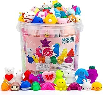 80 Pack Mochi Squishy Toys, Party Favors for Kids 4-8-12,Birthday Gifts Treasure Box Classroom Prizes Goodie Bag Stuffers, Mini Squishy Fidget Toys, Carnival Prizes in Bulk