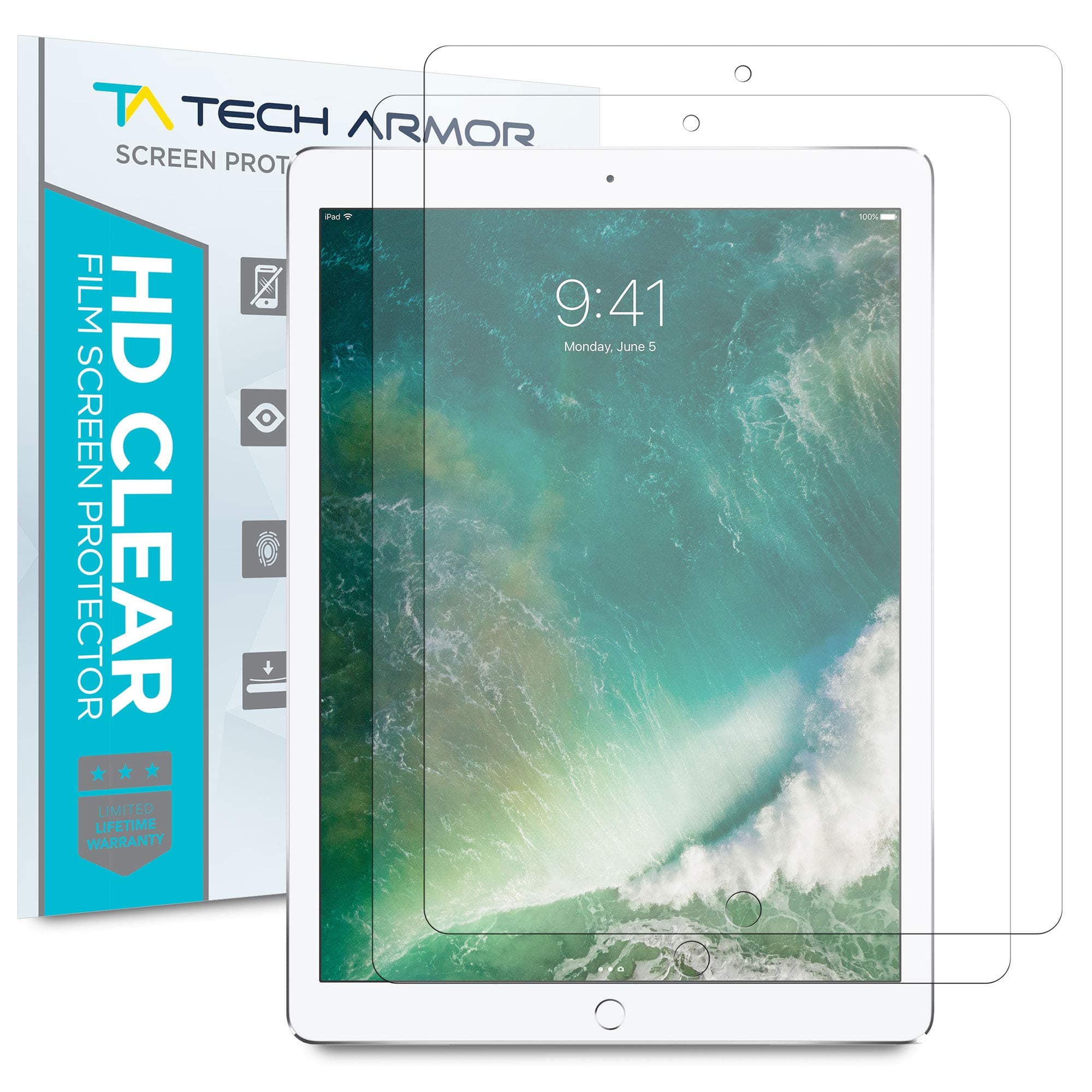 Tech ArmoriPad Pro (12.9") Screen Protector, Tech Armor Anti-Glare/Anti-Fingerprint Apple iPad Pro 12.9-inch Film Screen Protector [2-Pack]