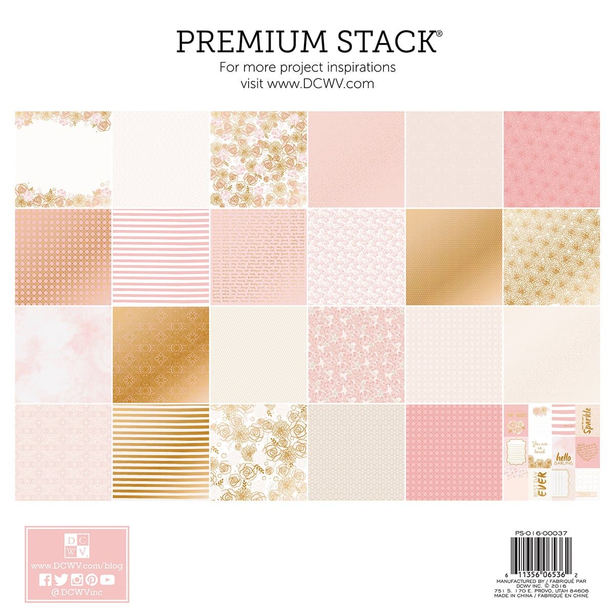 DieCuts with a View Die Cuts with A View Premium Stack-12 x 12-Single-Sided-Blush-Gold Foil-48 Seat PS-016-00037