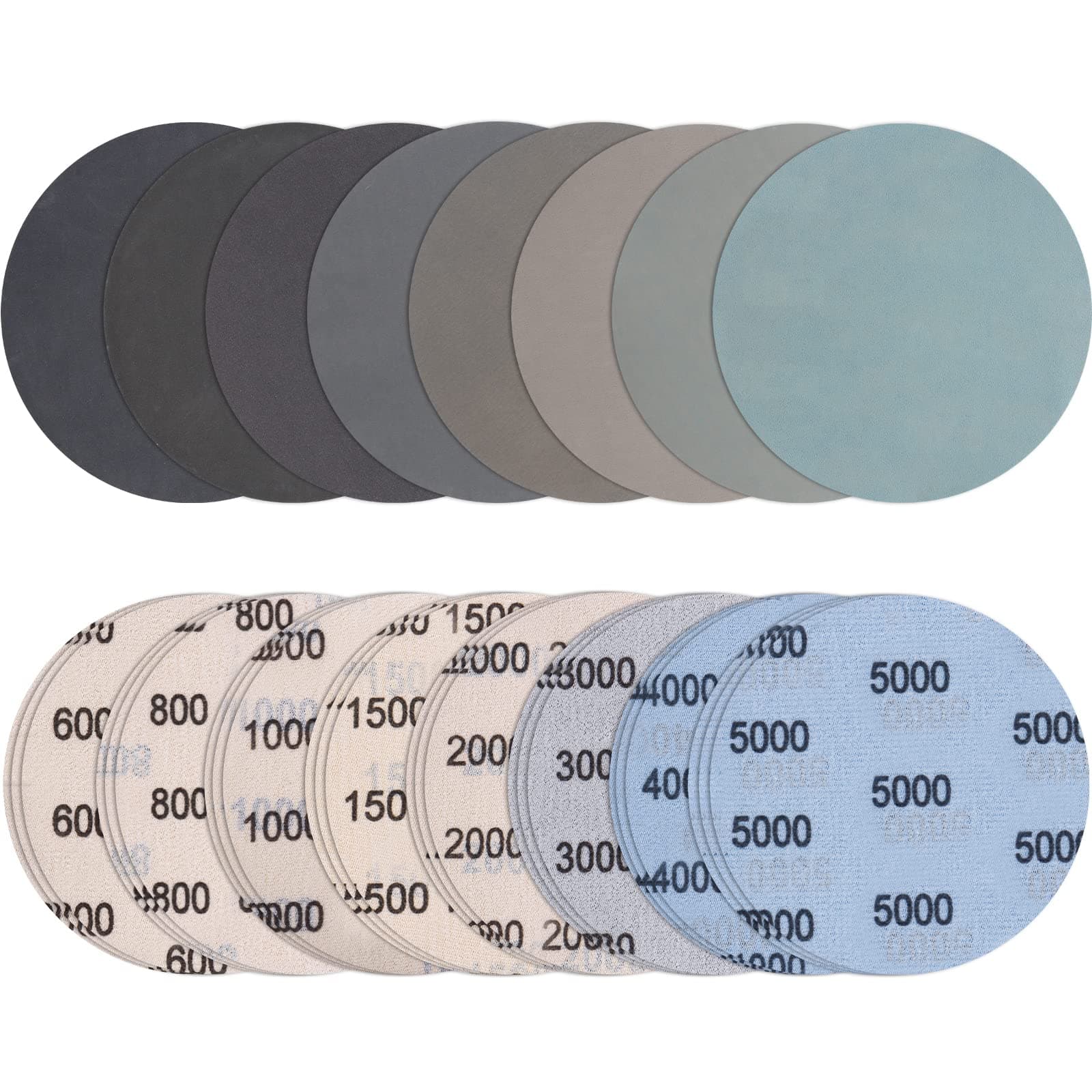 24Pcs 125mm Sanding Discs Grit 600-5000