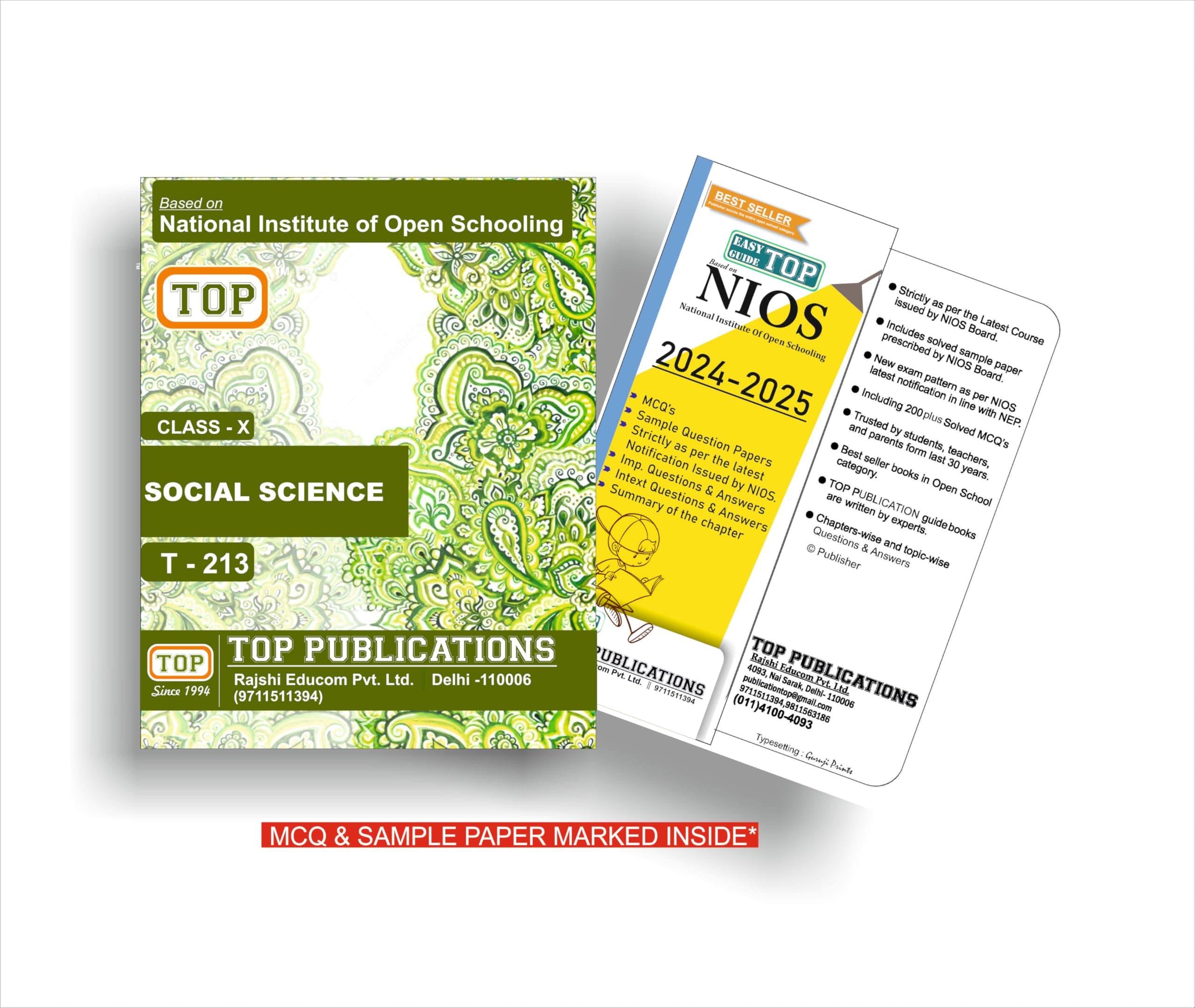 TOP NIOS Social Science Guide Class 10 (T-213)