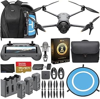 Mavic 4 Pro Drone Fly More Combo 6K60 HDR, 100MP, 51-Min Max Flight Time, 18.6-Mile Range, ActiveTrack 360 Subject/Vehicle Tracking, Omnidirectional Avoidance Bundle with 128GB Memory, 2 Year CPS Warranty, Backpack, Bundle It Better Lens Cloth + More