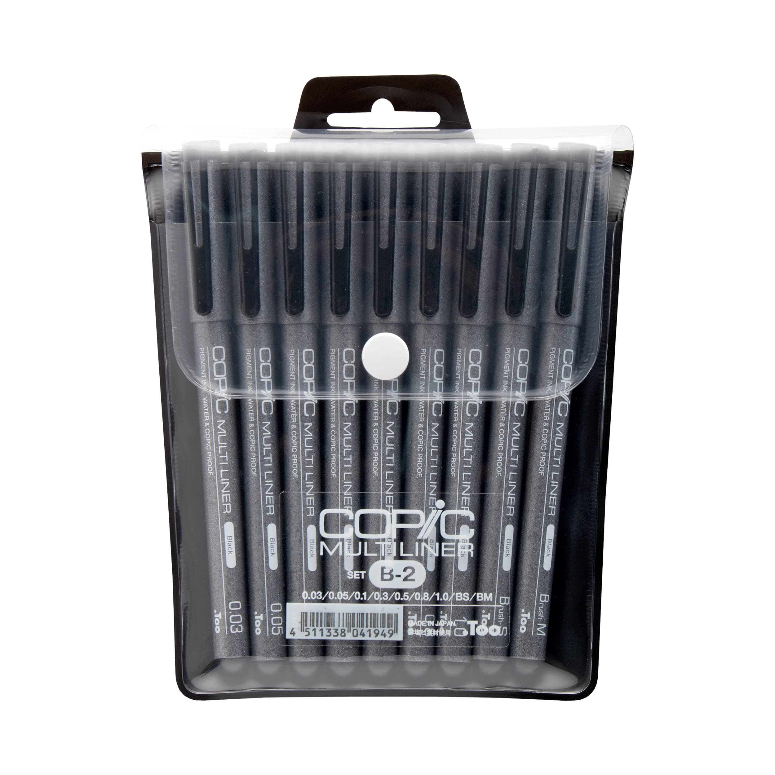 Markers 9-Piece Multiliner Inking Pen Set B-2, Black (MLB2)
