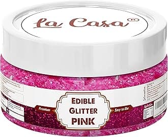 La Casa Premium Edible Glitter - PINK | Metallic Glitter Ideal for Cake Icing Decoration & Garnishing | 9g |