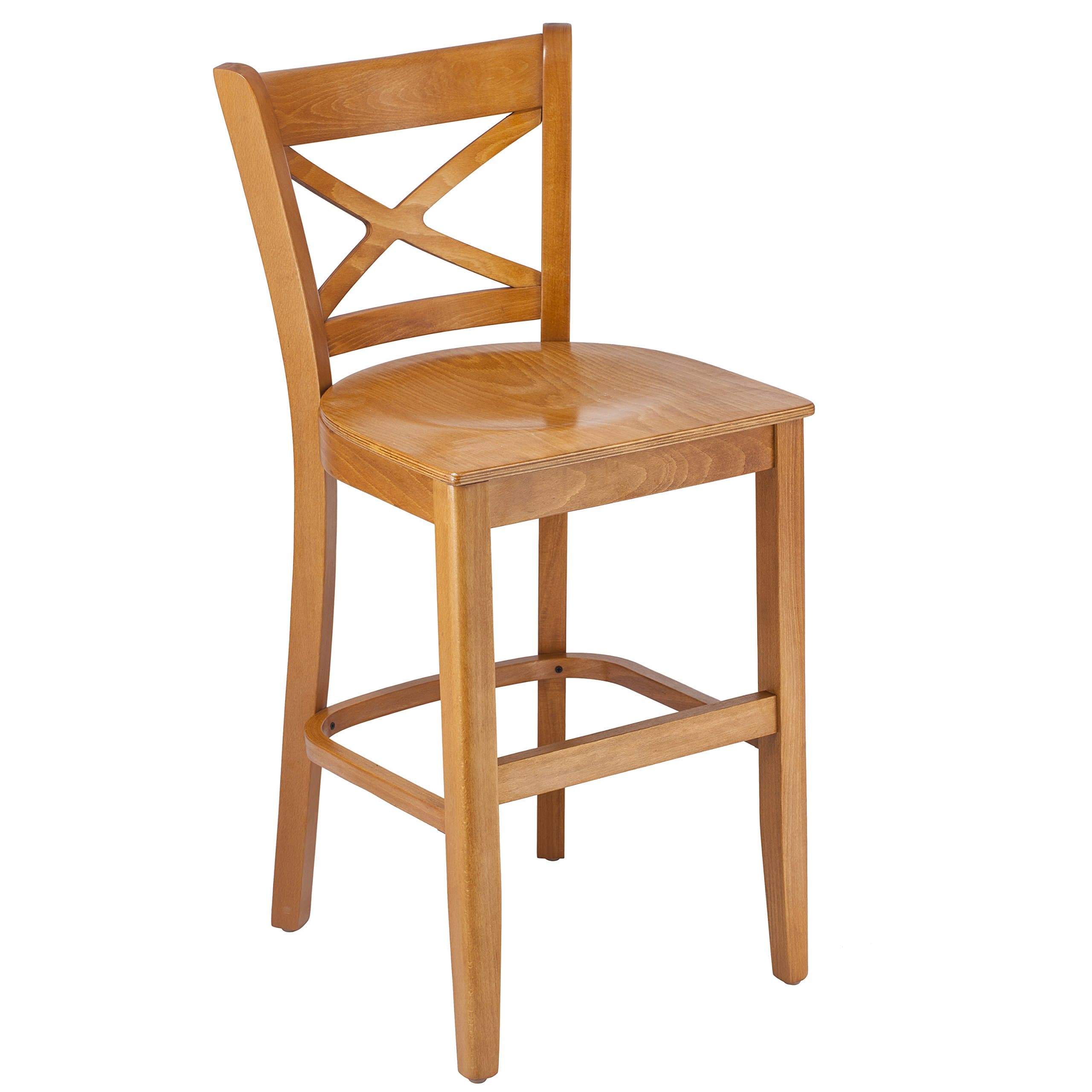 BSD-106BW24-C Solid Beech Wood Counter Stool in Cherry with wood seat for Kitchen and dining
