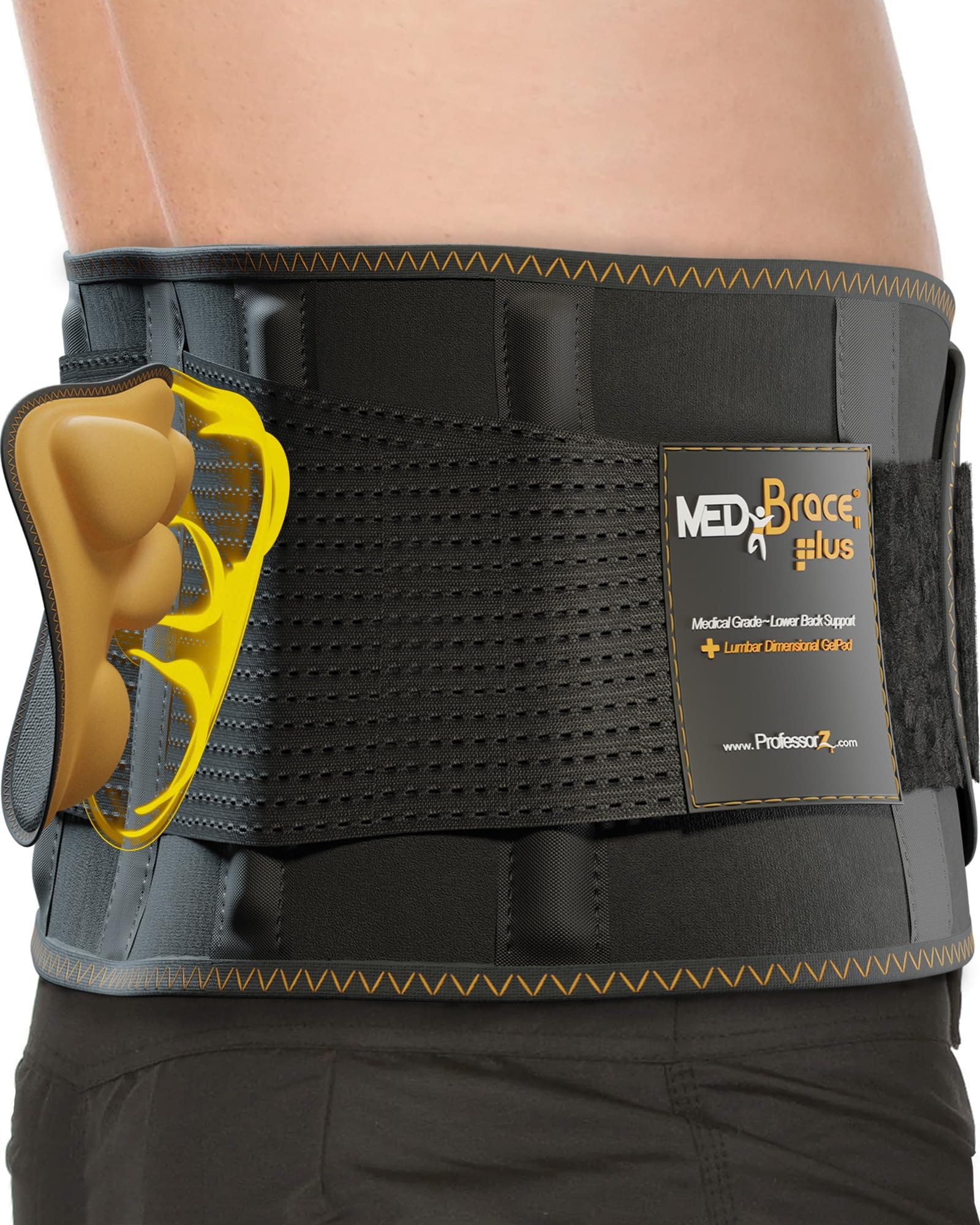 PLUS Back Support Belt Back Brace with Ergonomic Lumbar Pad - Lower Back Pain Relief for Men and Women - Medical Grade Orthopaedic Waist Compression for Sciatica or bad Posture (X-Large)