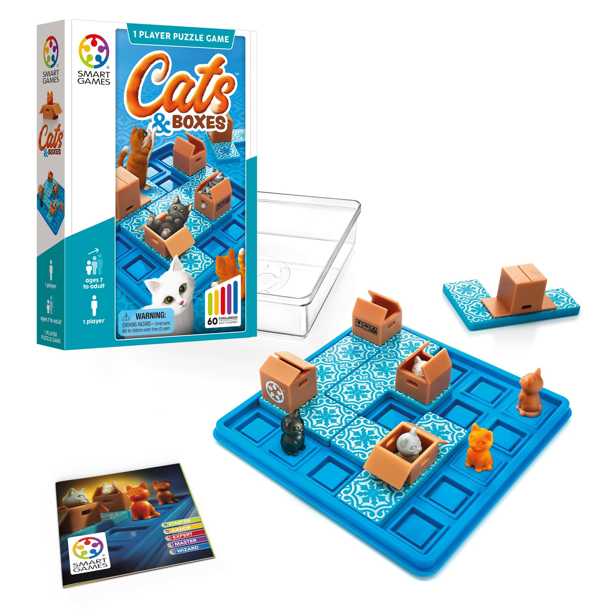 Cats & Boxes Logic Puzzle Game with 60 Challenges for Ages 7+