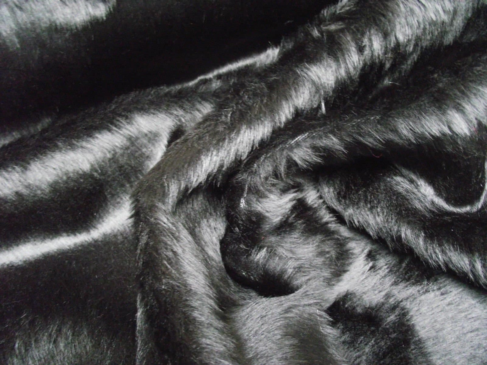 CRS Fur Fabrics Plain Fun Faux Material BLACK