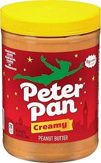 Peter Pan Creamy Peanut Butter, Made with Roasted Peanuts, Great for Peanut Butter and Jelly Sandwiches and Peanut Butter Snacks, Gluten Free Peanut Butter, 56 OZ Jar