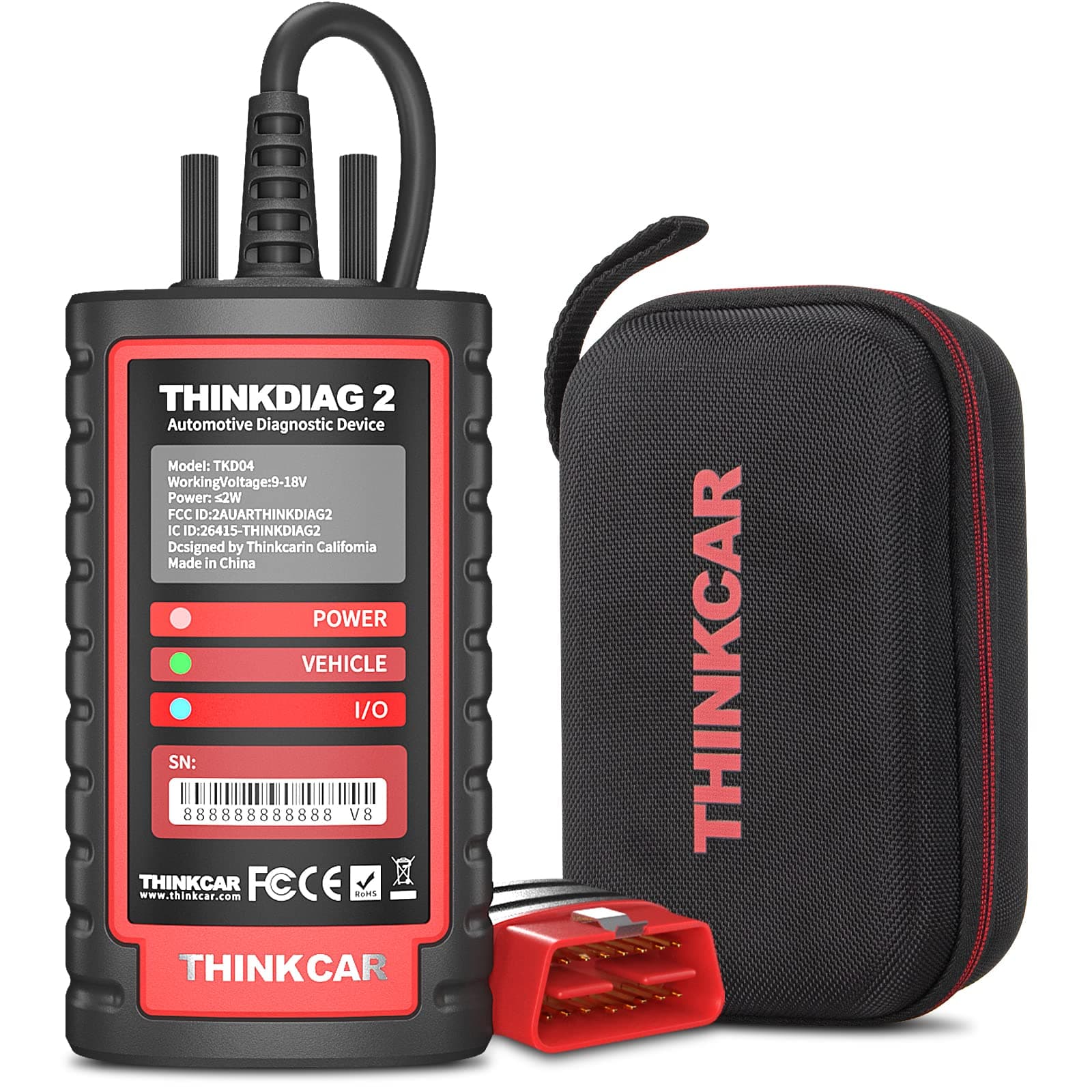 Thinkdiag2 All System Bidirectional Control OBD2 Diagnostic Scanner for iOS & Android, Bluetooth5.0 Intelligent Scan Tool with CAN-FD Protocol, AutoVIN, Active Test, 15+ Reset Functions, ECU Coding