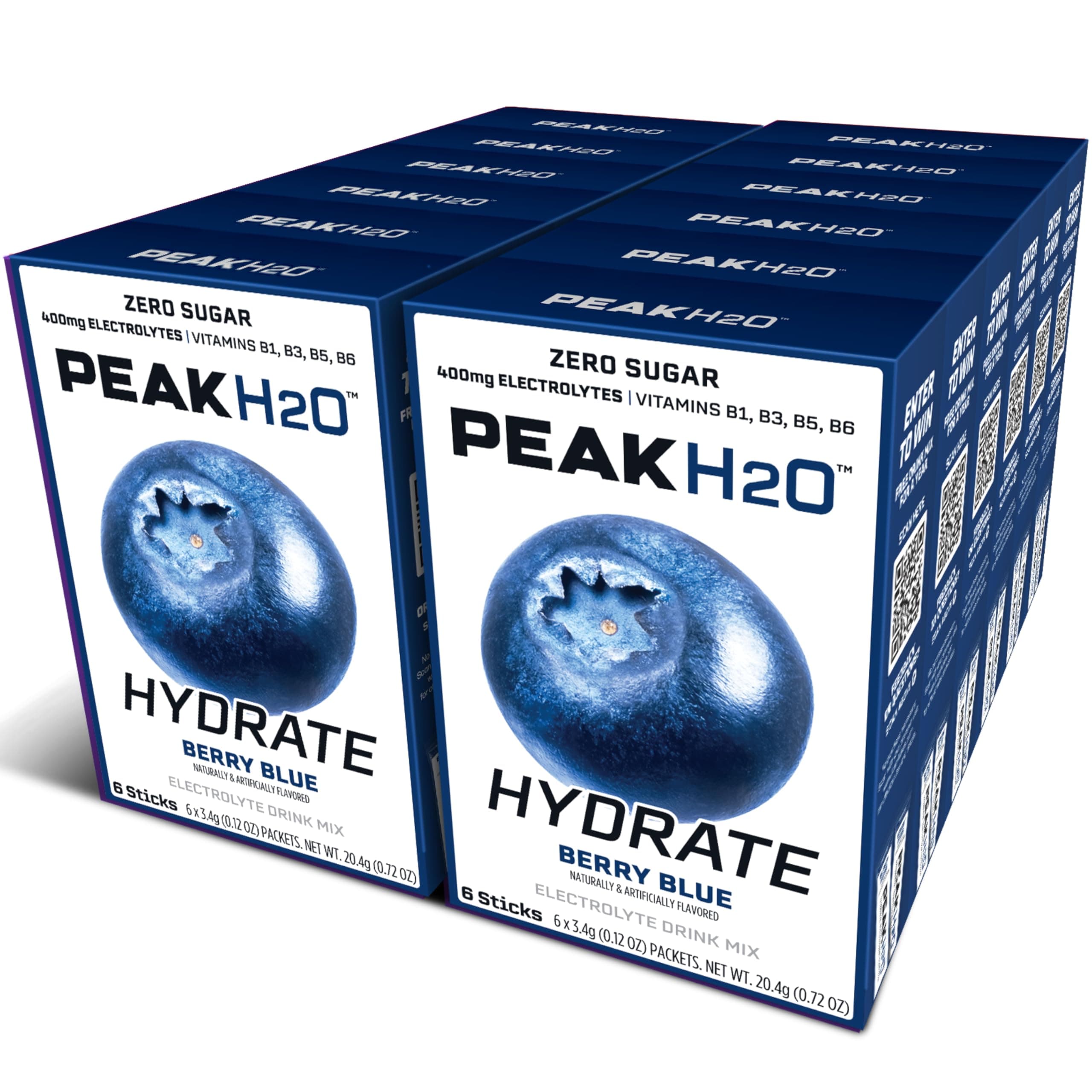 PeakH20 Electrolytes Powder Hydration Packets (Berry Blue)