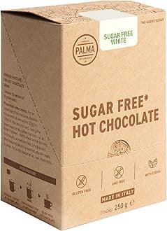PALMA Italian Hot Chocolate Sachets - Sugar Free White Chocolate - No Added Sugar | 250g (10 Servings)