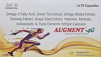 Augment-4G Multivitamin with Omega3, Ginseng, Ginkgo Biloba,Grape Seed, Biotin,Green Tea,Wheat Germ Oil,Lutein,D3,K2-7 & Vitamins,Minerals,Antioxidants for Body's Health,Energy,Stamina & Immunity (5)