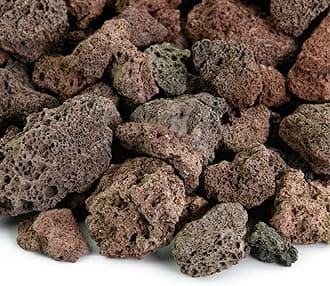 Red 3/4 Inch Lava Rock | Fireproof and Heatproof Volcanic Lava Rock, Perfect for Fire Pits, Fireplaces, BBQs and More. Indoor and Outdoor use - Natural Stones | 10 Pounds