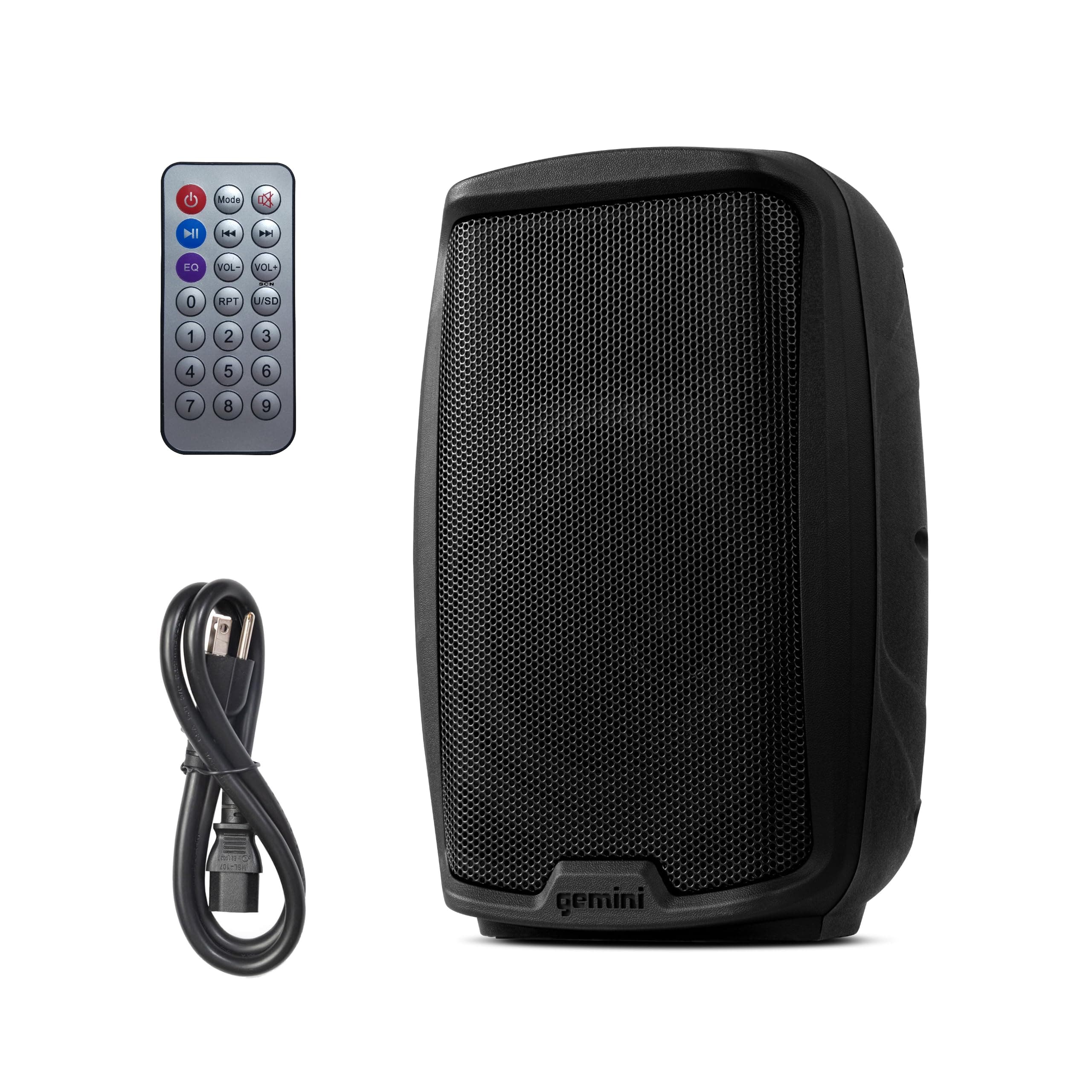 Gemini Sound As-2110BT Active Bluetooth PA System, 10" Inch Woofer 1000W Watts DJ Speakers, Sd, USB, XLR Input/Output, 2 x 1/4" Inch Microphone/Rca And Aux Inputs, Tws
