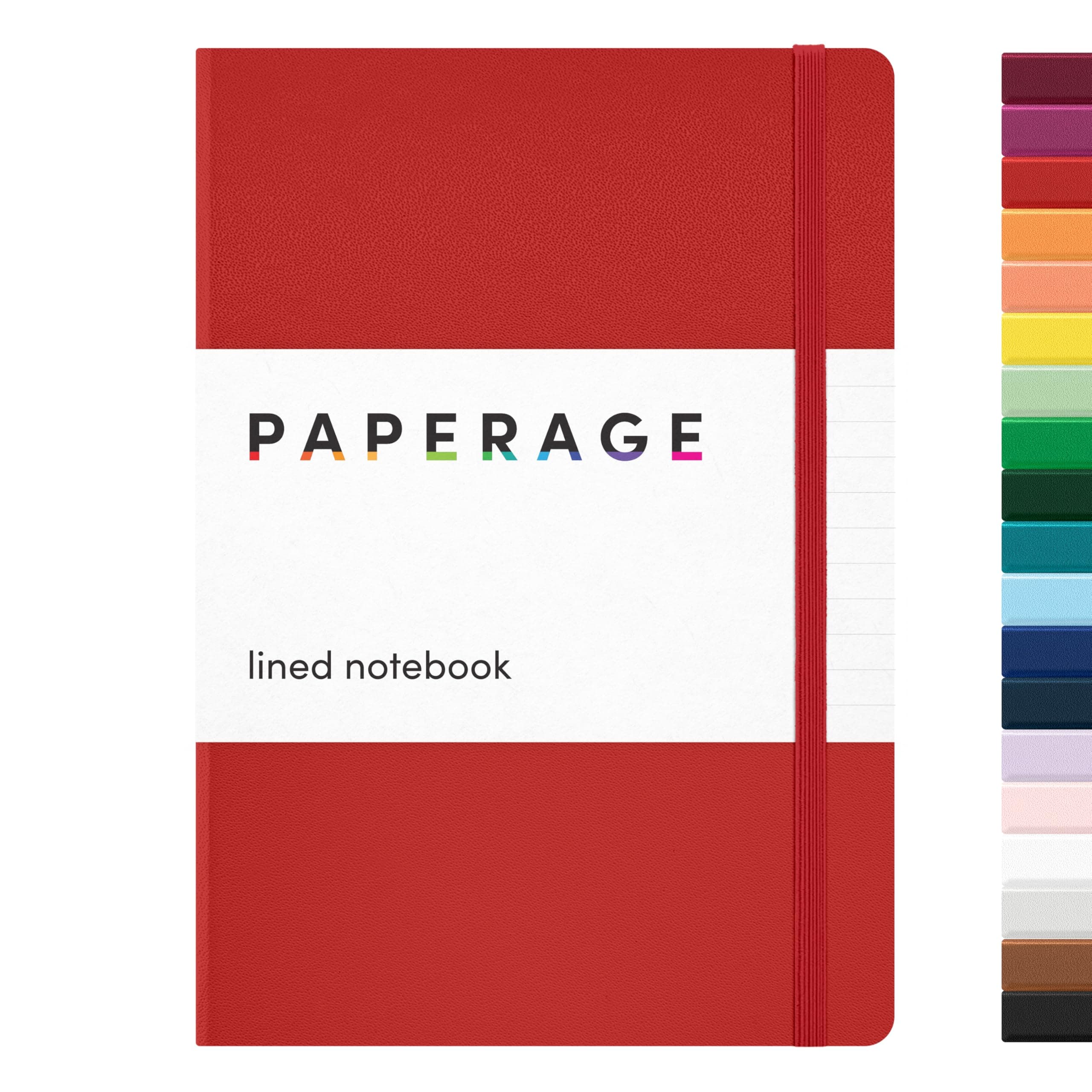 PAPERAGE Lined Journal Notebook, (Red), 160 Pages, Medium 5.7 inches x 8 inches - 100 GSM Thick Paper, Hardcover [Unknown Binding]