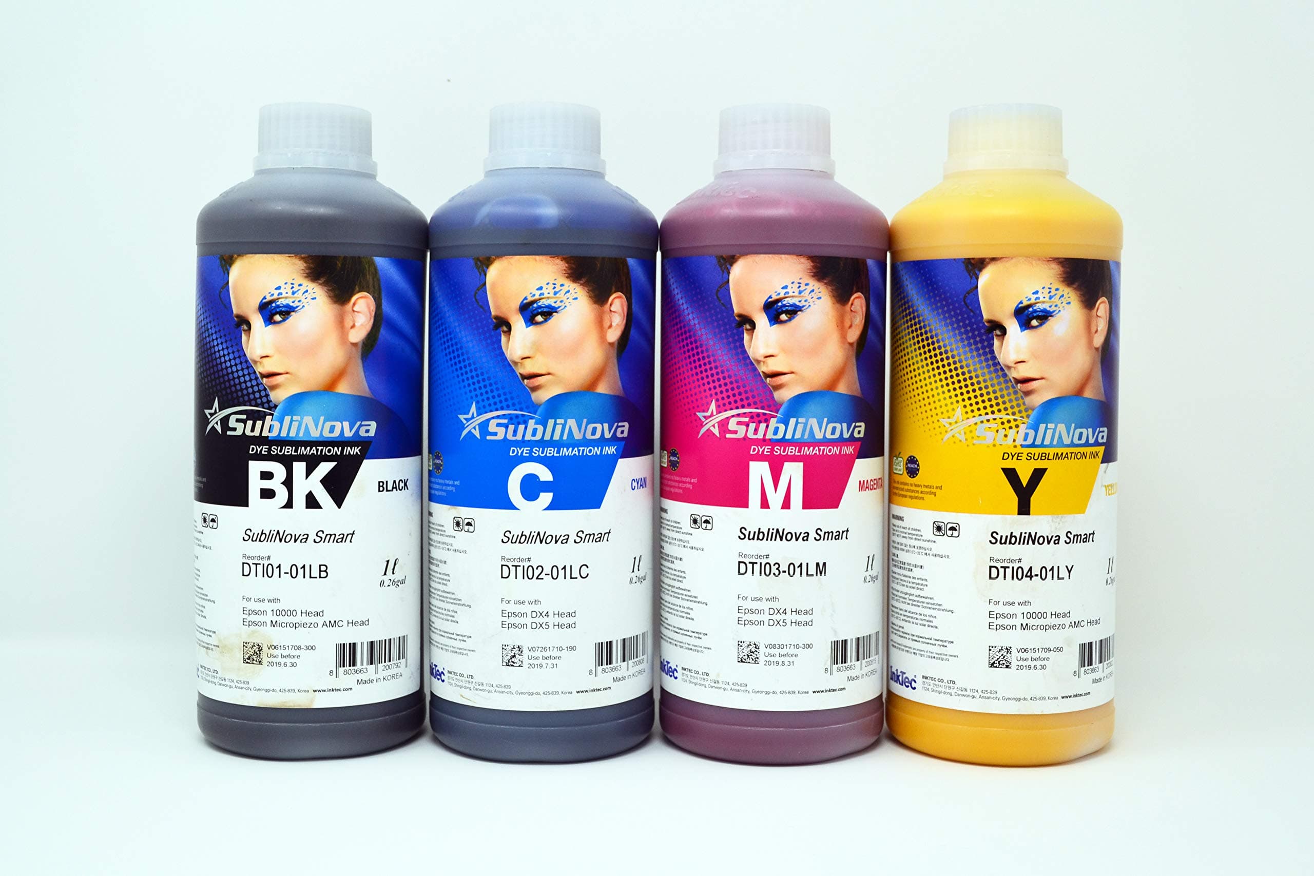 Ink Tec Sublinova Smart DTI Dye Sublimation Inks (4 Colour Set (C,M,Y,K), 1 Litre)