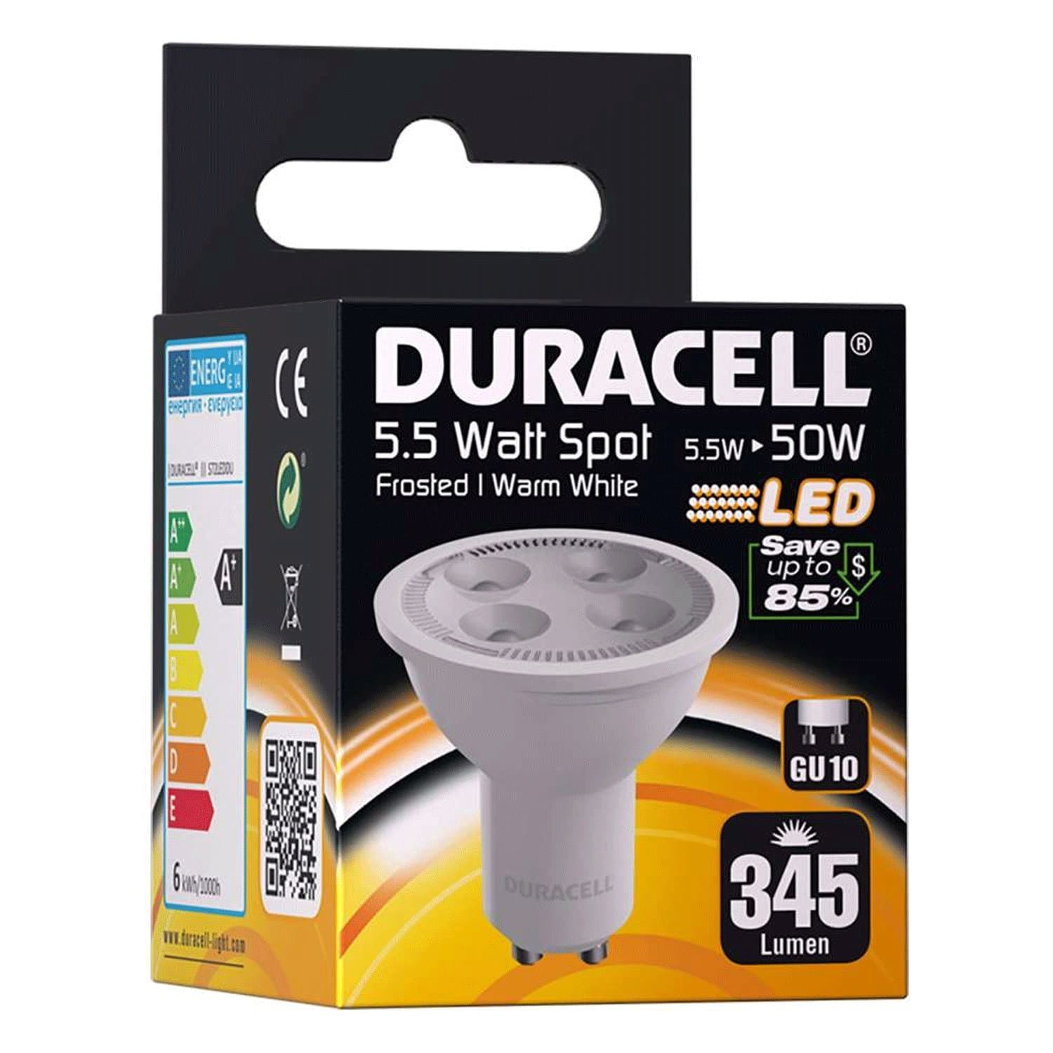 Duracell LED Light Bulb, GU10, 5.3 W