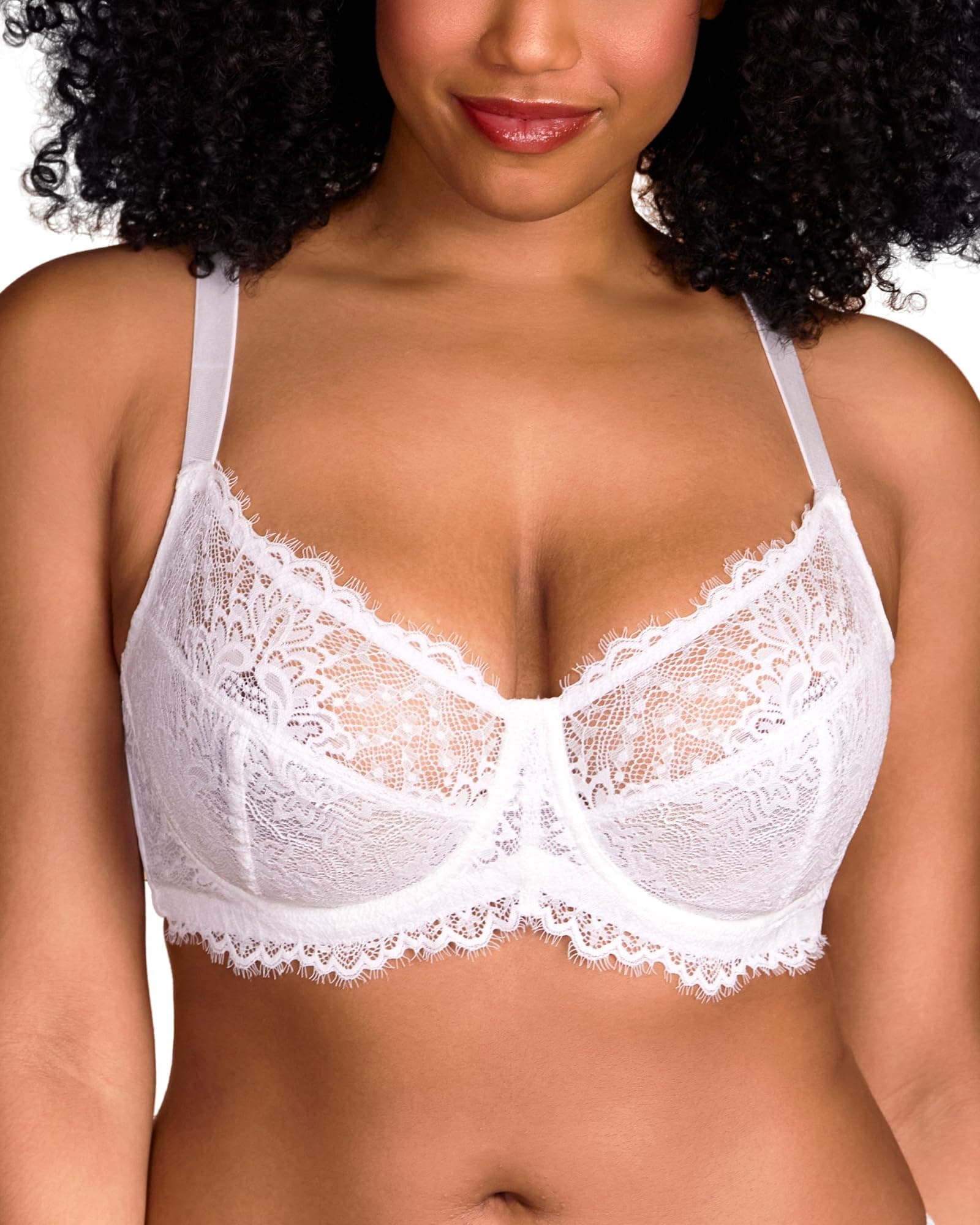 Minimizer Bra for Women - Plus Size Full Coverage Lace Bra with Underwire, Non Padded