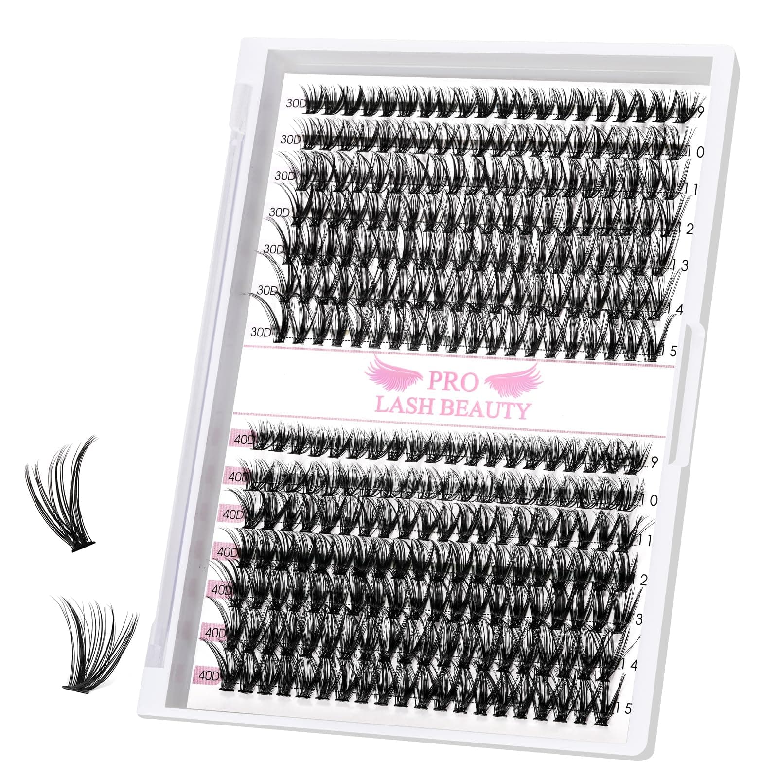 280 Pcs Individual Cluster Lashes 30D+40D D Curl 9-15Mix Lash Clusters DIY Lash Extension At Home Lashes That Look Like Eyelash Extensions (30D+40D-D,9-15mix)